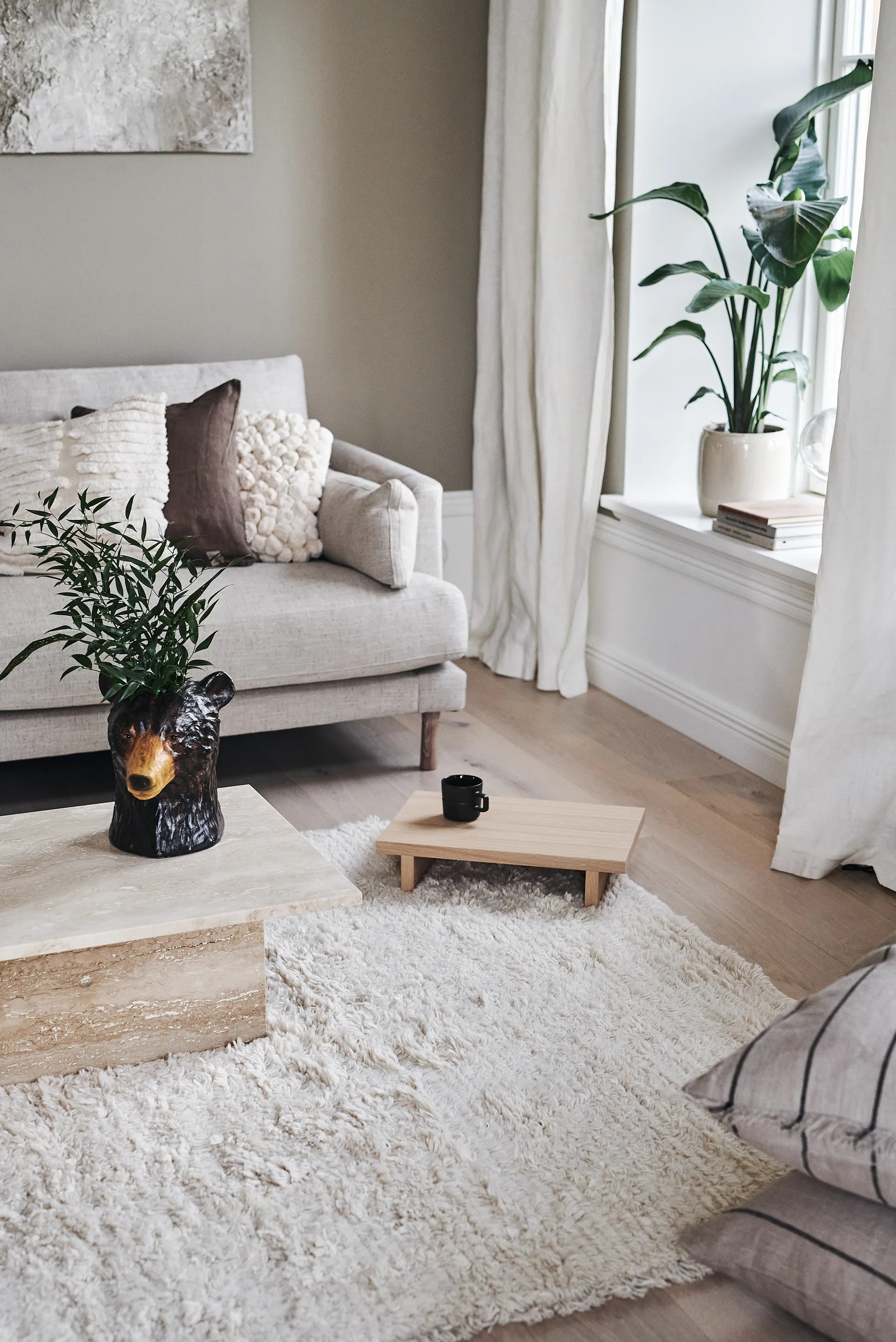 Cozy μάλλινο χαλί natural white, 170x240 cm Scandi Living