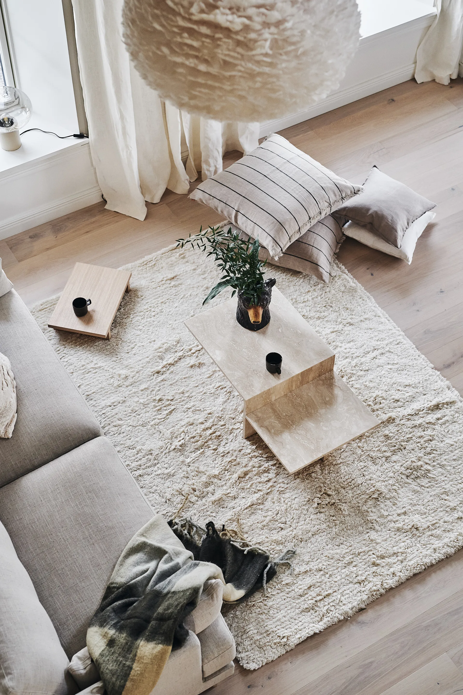 Cozy μάλλινο χαλί natural white, 170x240 cm Scandi Living