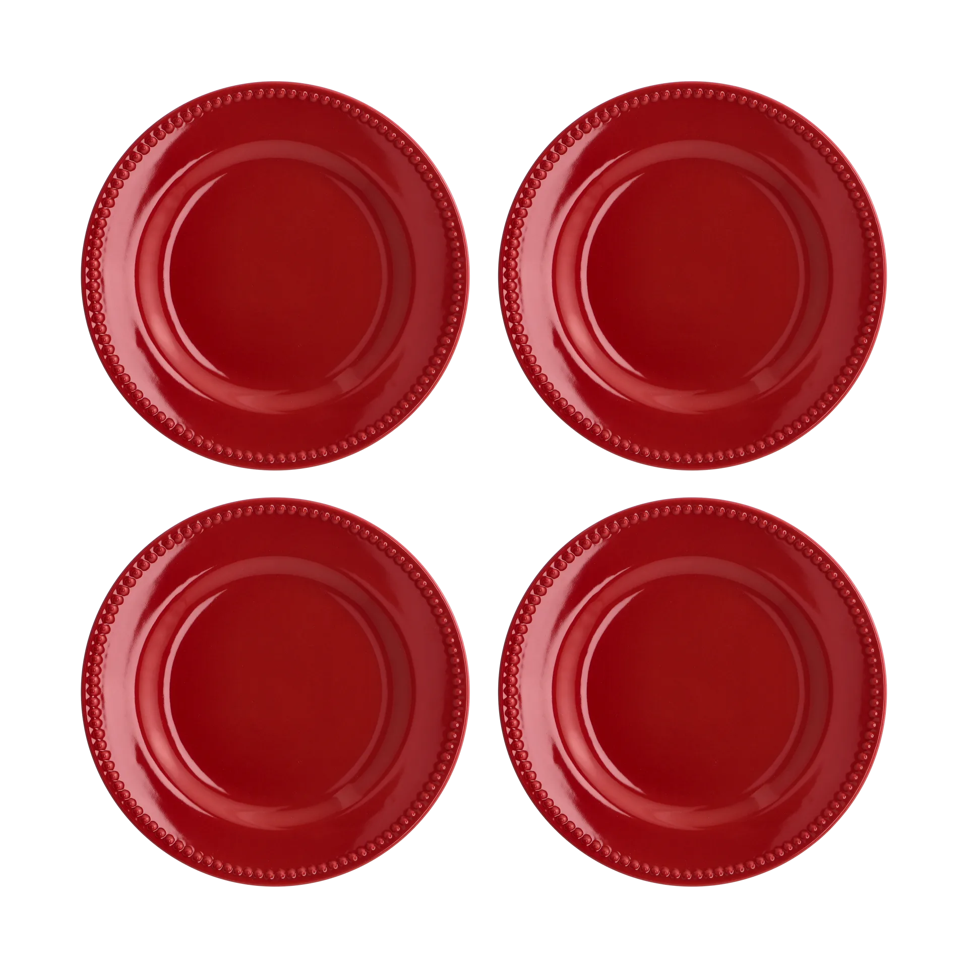 Dots μικρό πιάτο 22 cm Συσκευασία με 4 τεμ., Κόκκινο Scandi Living