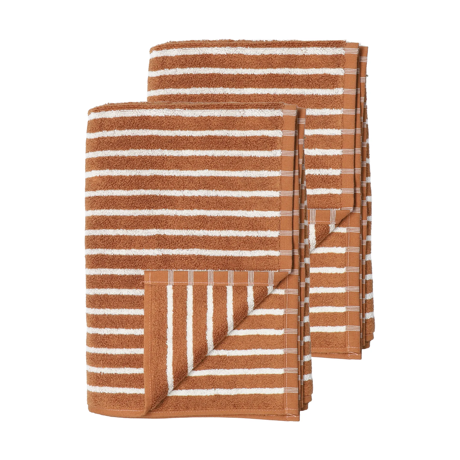 Πετσέτες μπάνιου Drift 100x150 εκ. σετ 2 τεμ. - καφέ-λευκό Scandi Living