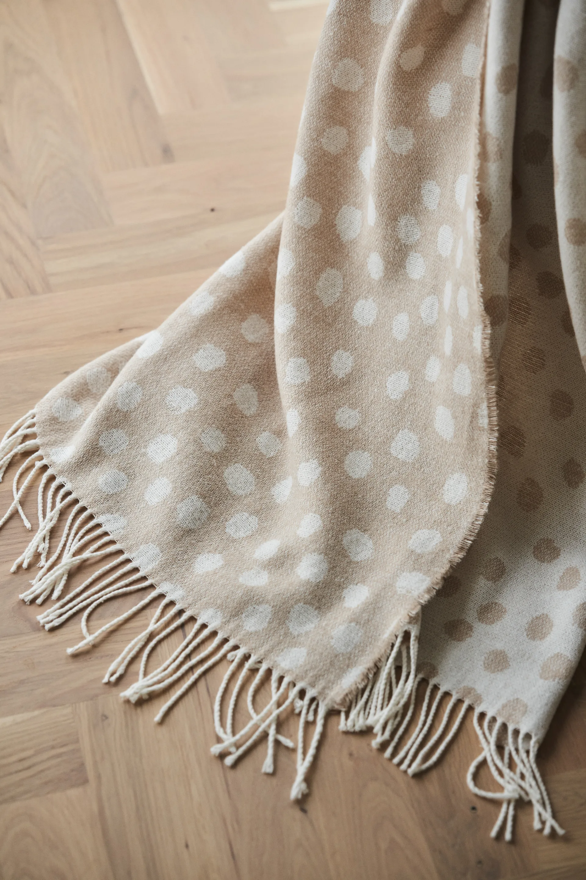 Droplets βαμβακερό ριχτάρι 130x185 cm, Μπεζ Scandi Living