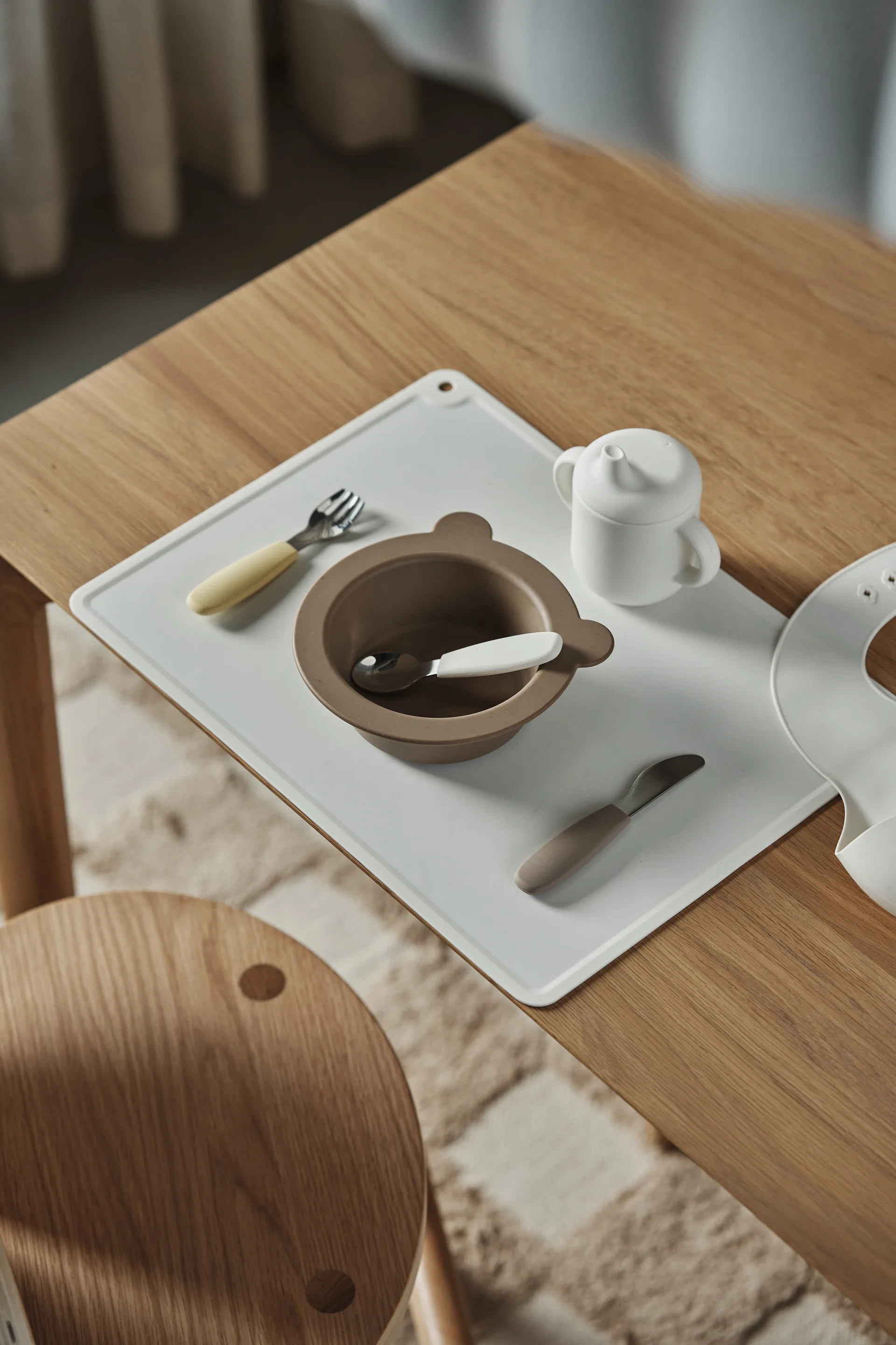 Κούπα εκμάθησης Elvie από σιλικόνη 180 ml, Vanilla Scandi Living