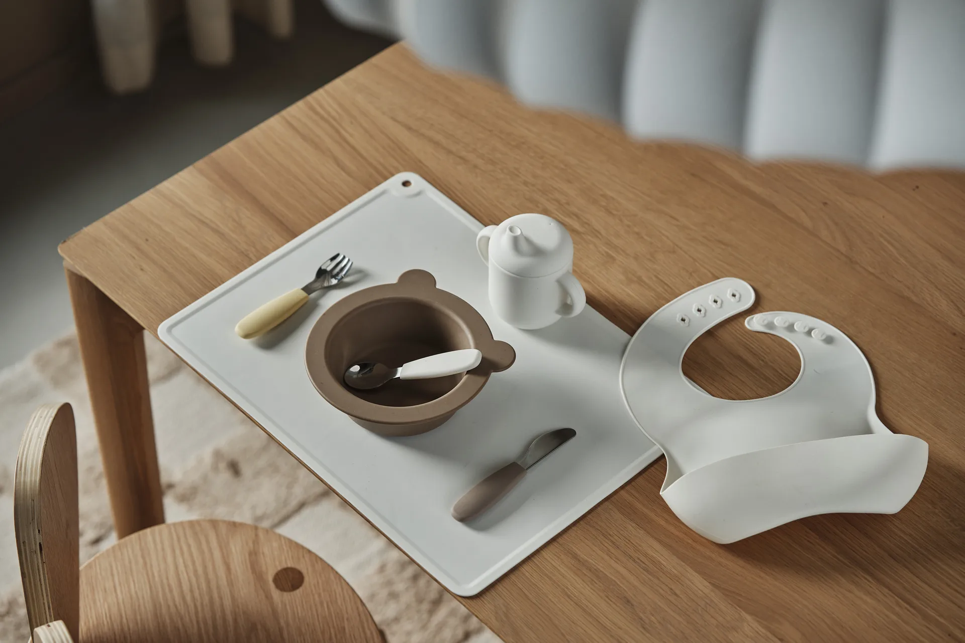 Κούπα εκμάθησης Elvie από σιλικόνη 180 ml, Vanilla Scandi Living