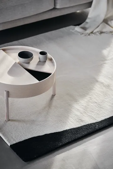 Flow μάλλινο χαλί λευκό-μαύρο - 170x240 cm - Scandi Living