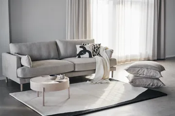 Flow μάλλινο χαλί λευκό-μαύρο - 170x240 cm - Scandi Living