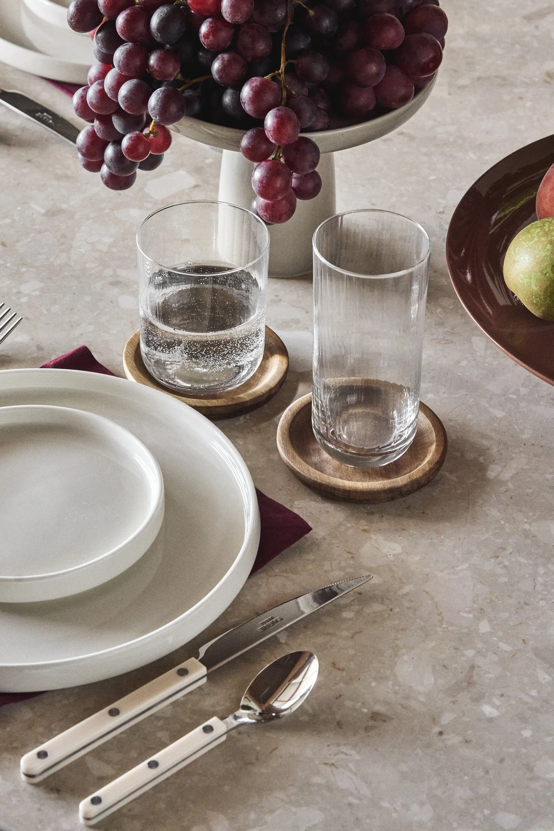 Hollow γυαλίνο σουβέρ Ø9 cm 4-pack, Ακακία Scandi Living