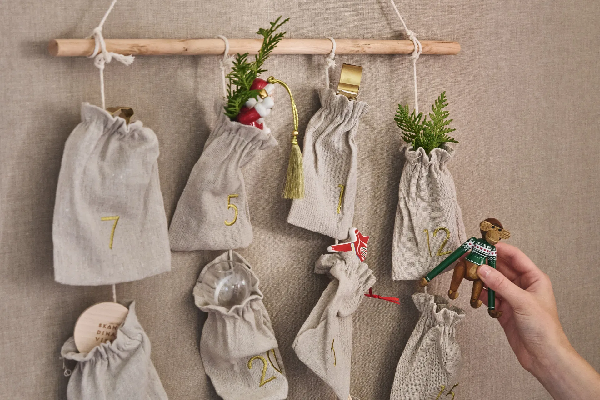 Joyful Advent Ημερολόγιο 75 cm, Μπεζ Scandi Living