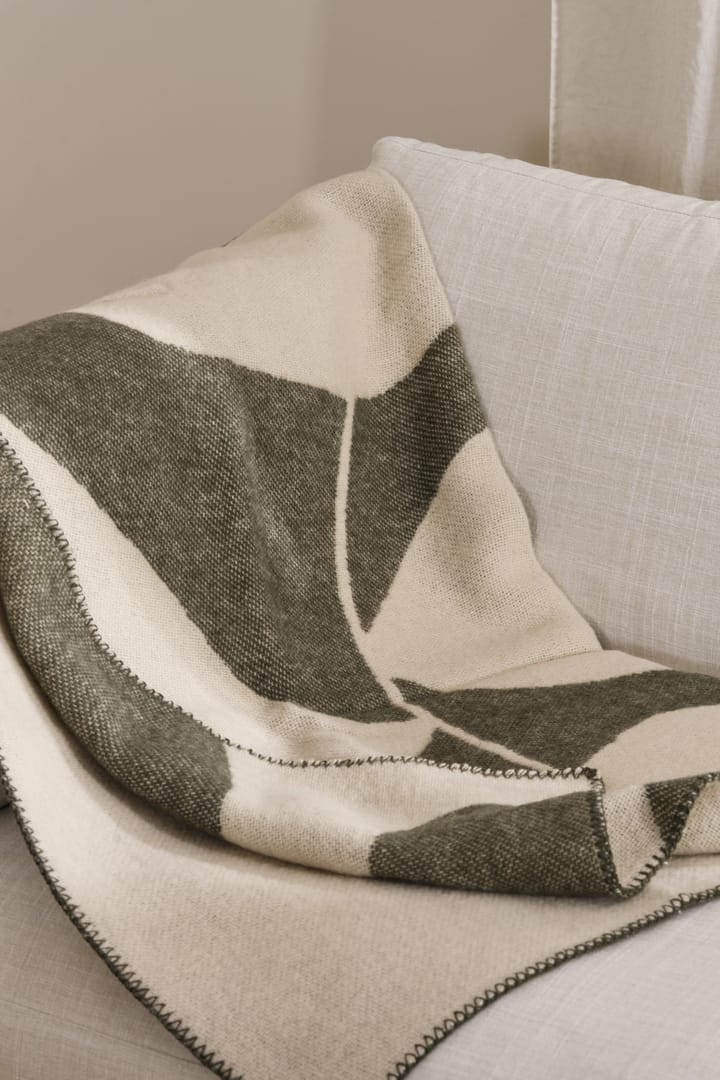 Leaf μάλλινη κουβέρτα 130x180 εκ., Khaki πράσινο Scandi Living