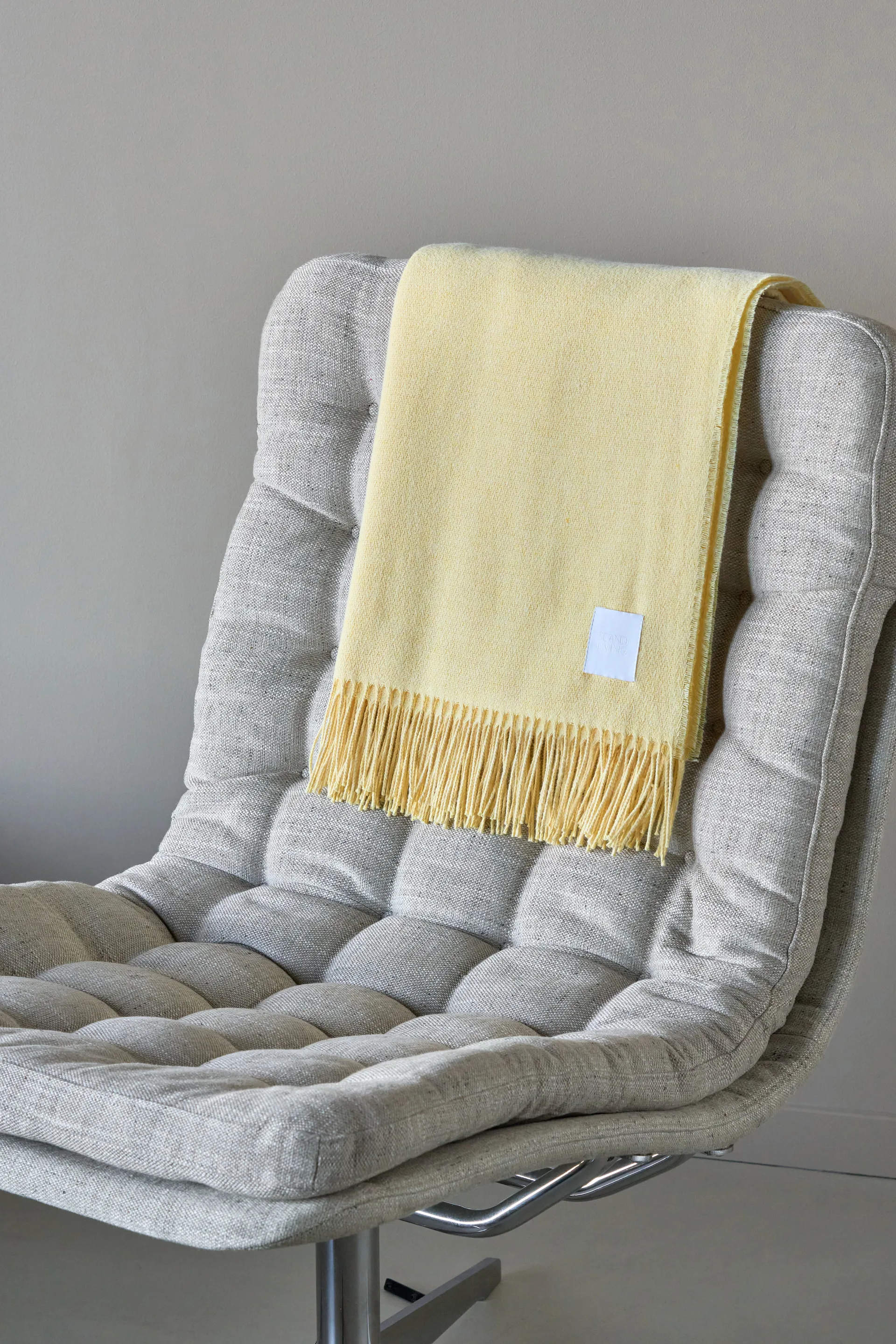 Loom βαμβακερή πλεκτή κουβέρτα 125x170 εκ., Buttercream Scandi Living