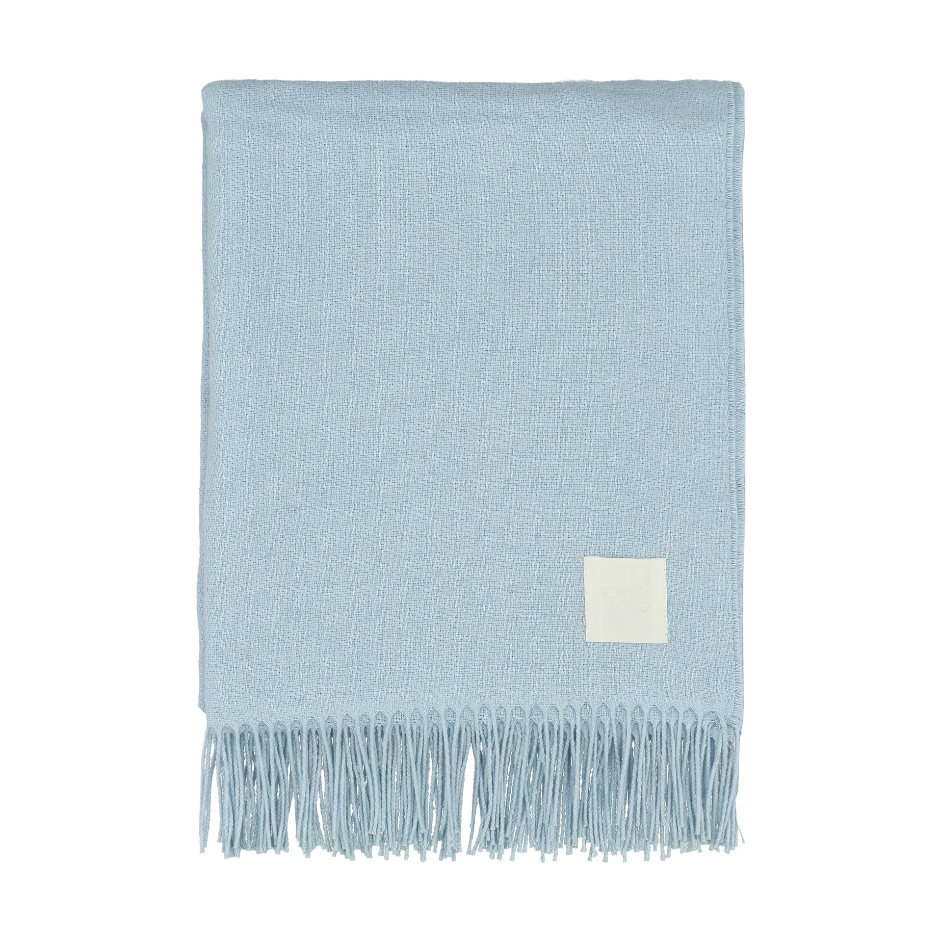 Loom βαμβακερή πλεκτή κουβέρτα 125x170 εκ., Sky blue Scandi Living