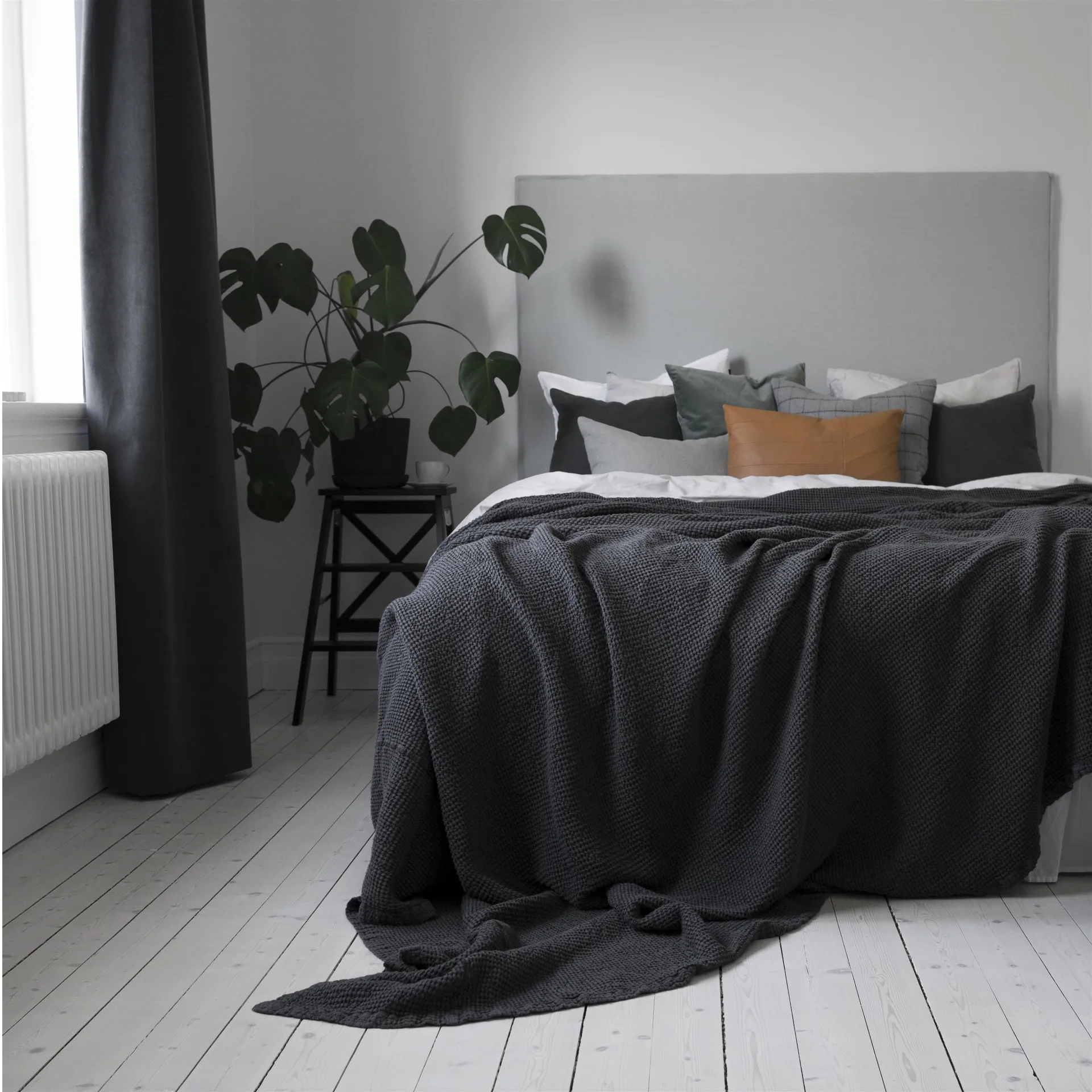 Moss κάλυμμα κρεβατιού 260x260 cm, κάρβουνο (γκρι) Scandi Living