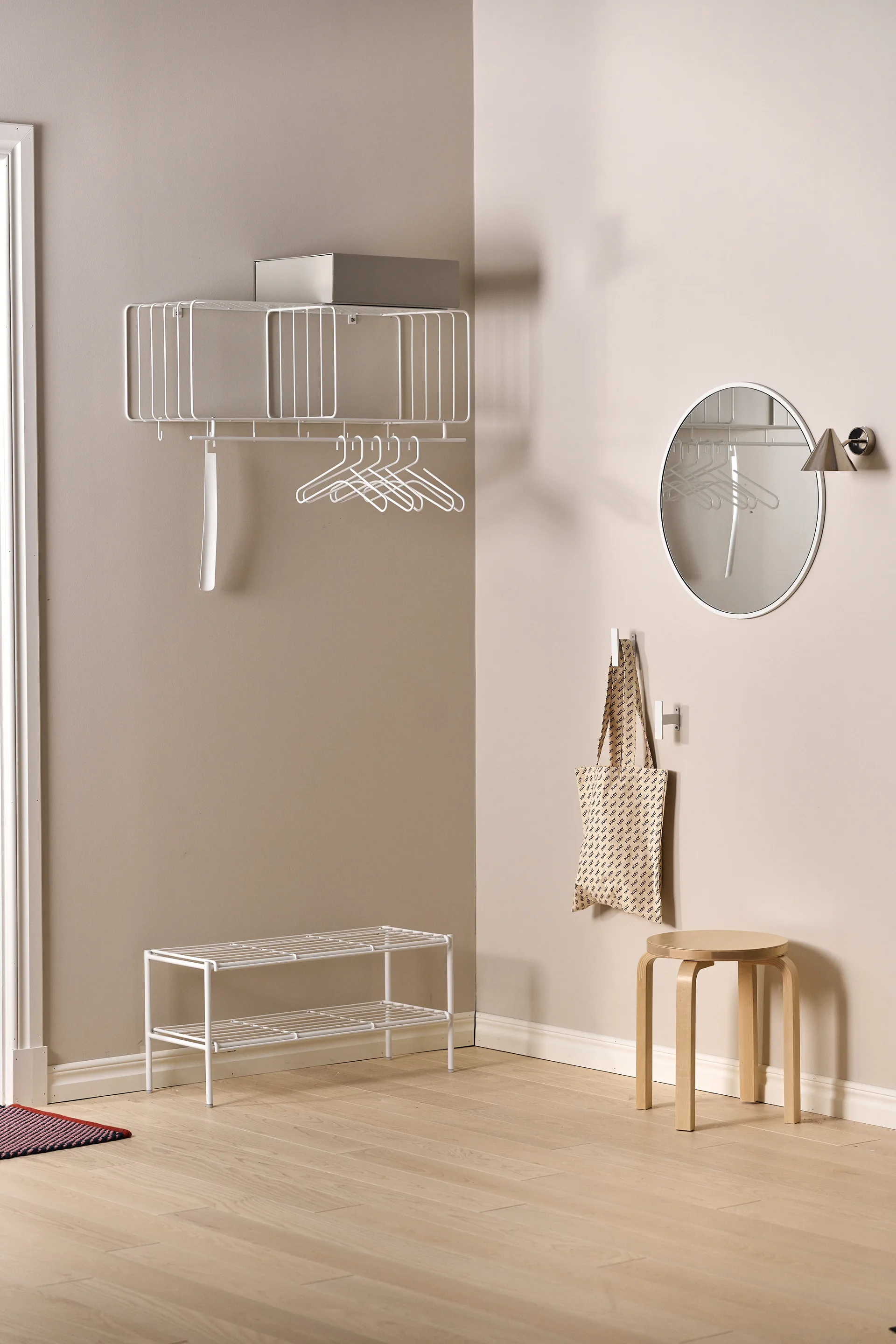 Ράφι καπέλων Nod 90 cm, White Scandi Living