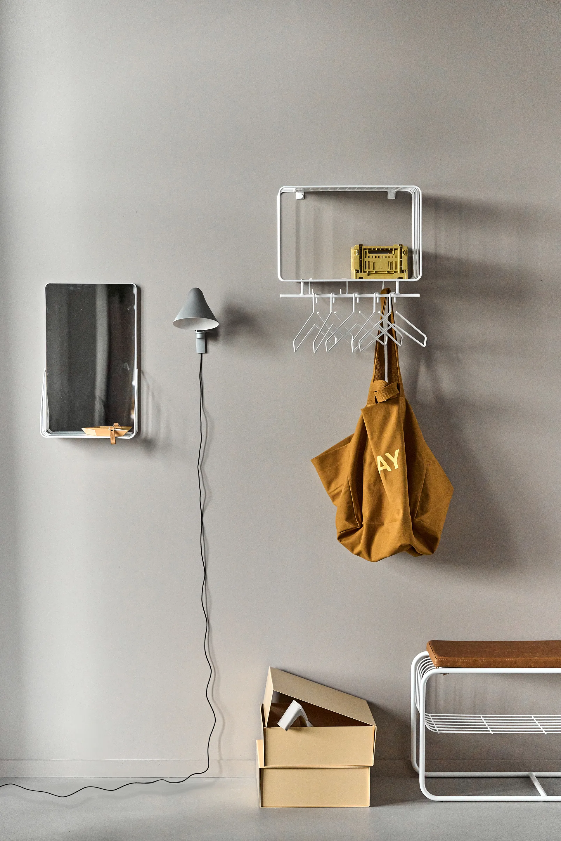 Νod καθρέφτης με ράφι 30x50 cm, White Scandi Living