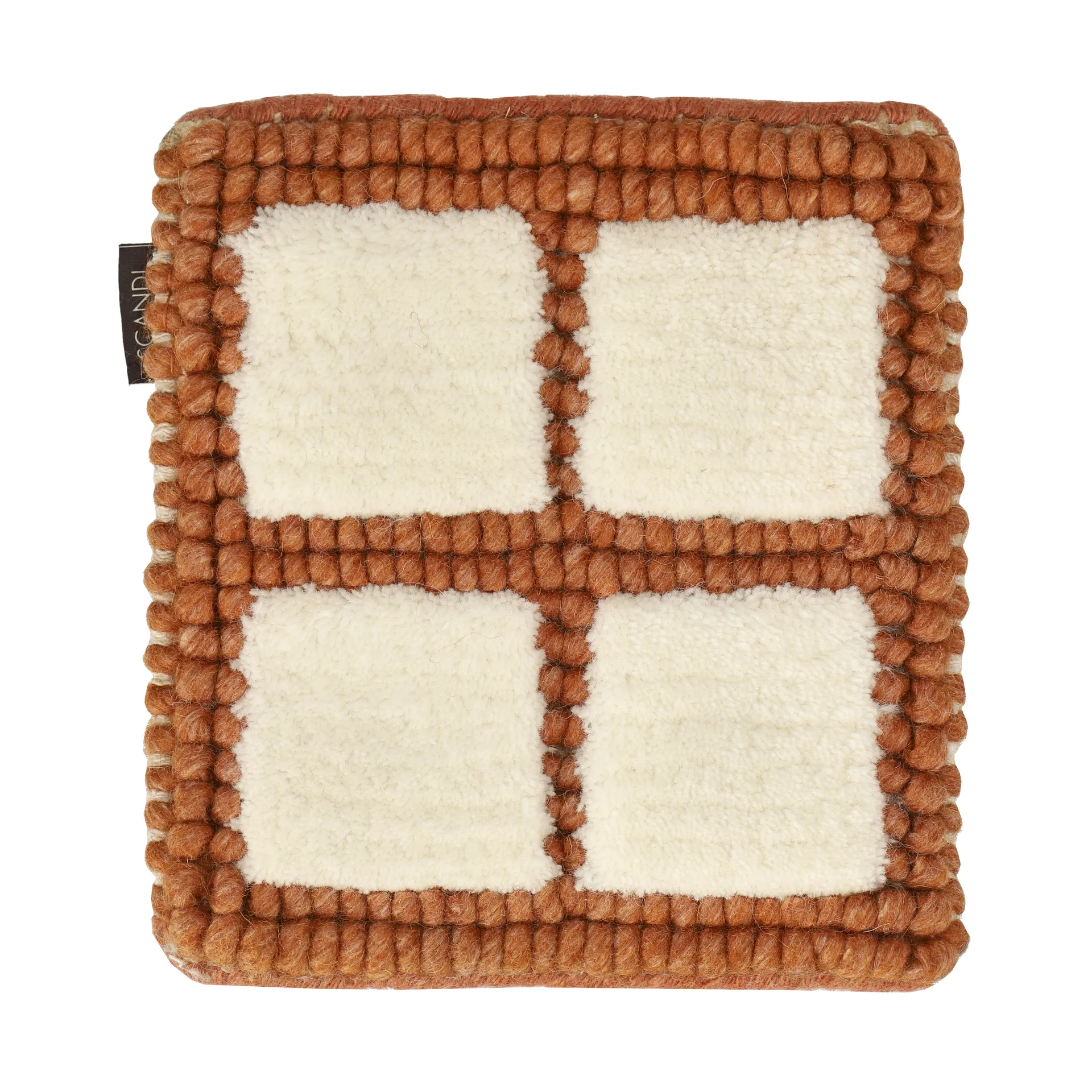 Δείγμα Pasture μάλλινο χαλί, φυσικό λευκό-σκουριά Scandi Living