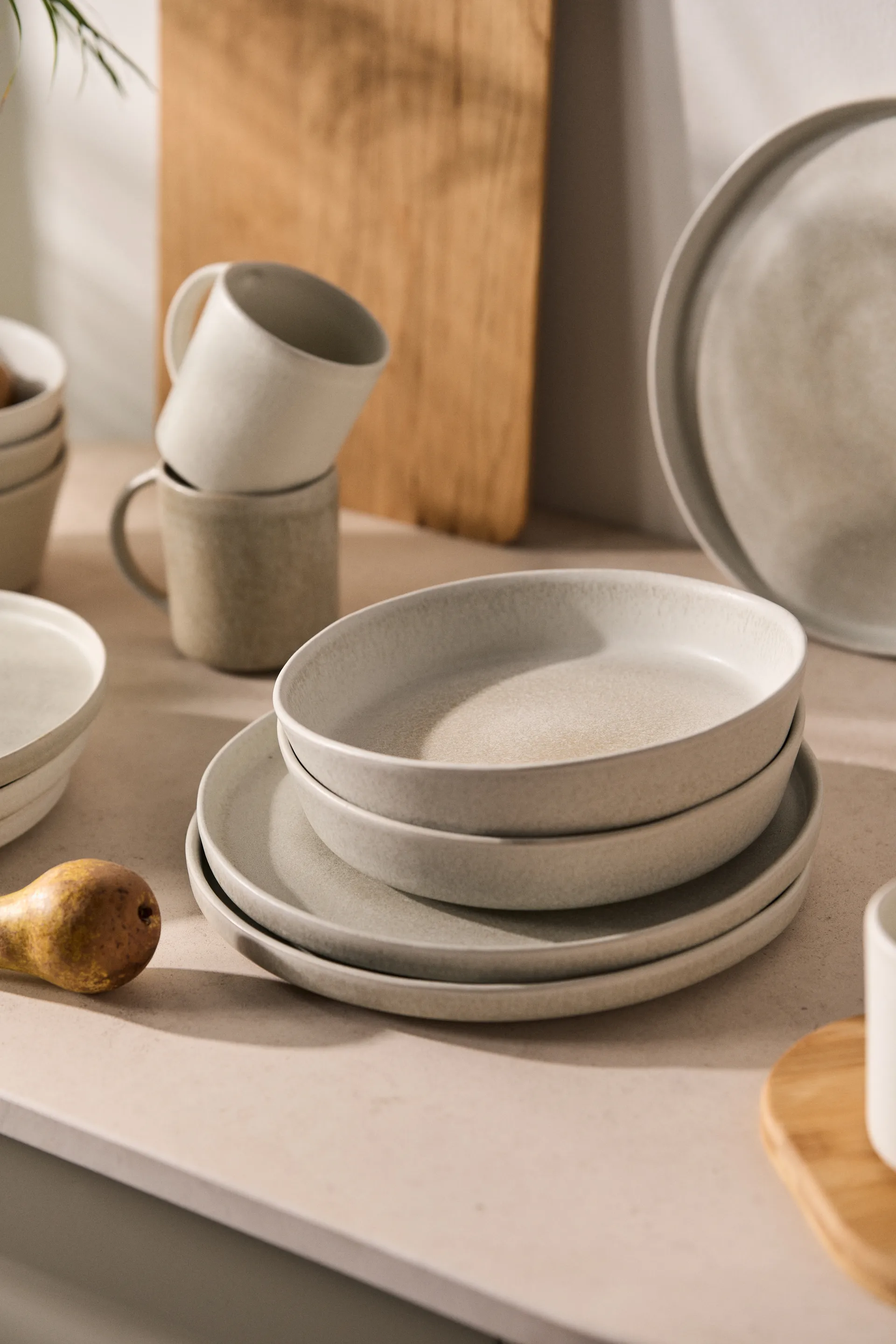 Sandsbro πιάτο για ζυμαρικά aνοιχτό γκρι, Ø23 cm, 4-τεμ,  Scandi Living