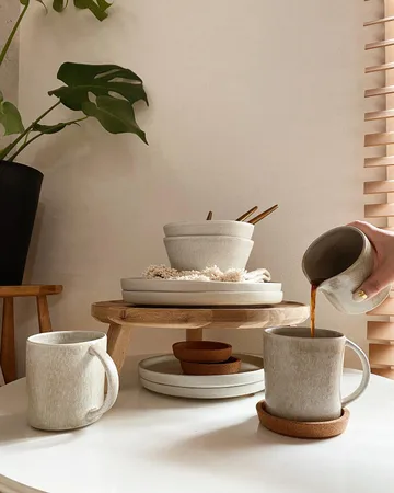 Sandsbro πιάτο για ζυμαρικά aνοιχτό γκρι, Ø23 cm, 8-τεμ - Scandi Living