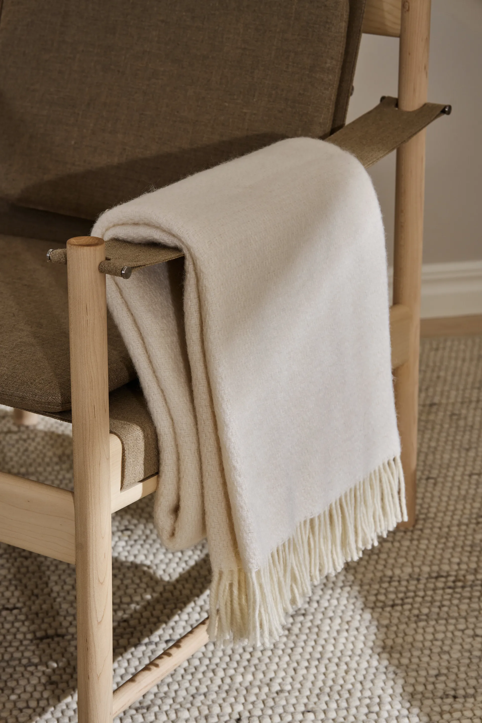 Sandstone μάλλινο ριχτάρι 130x180 cm, Creme Scandi Living