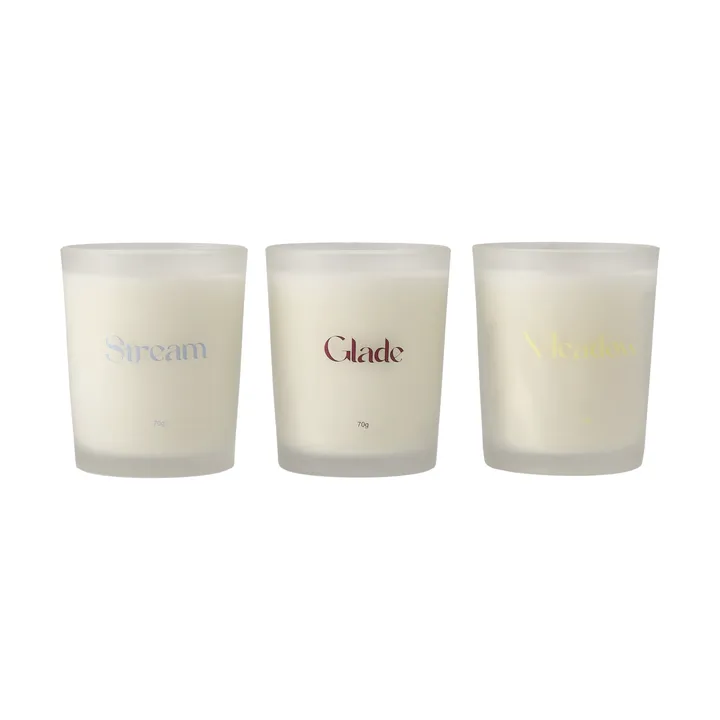 περιτύλιγμα δώρου scented candle 70g πακέτο των 3 - Stream/Glade/Meadow - Scandi Living