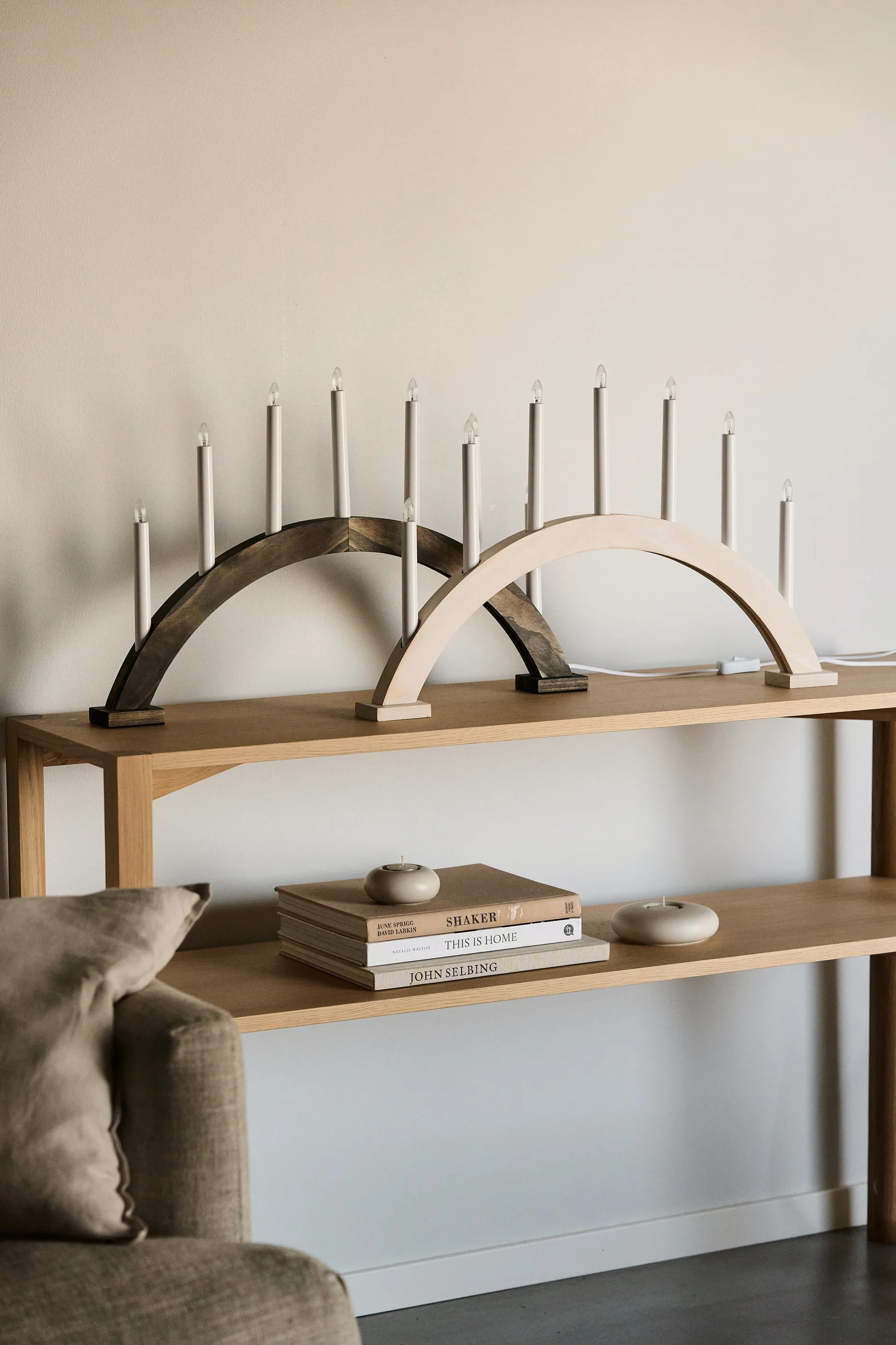 Sky advent διακοσμητικό τόξο με κεριά Ø 41 cm, Σκούρο λαδί Scandi Living