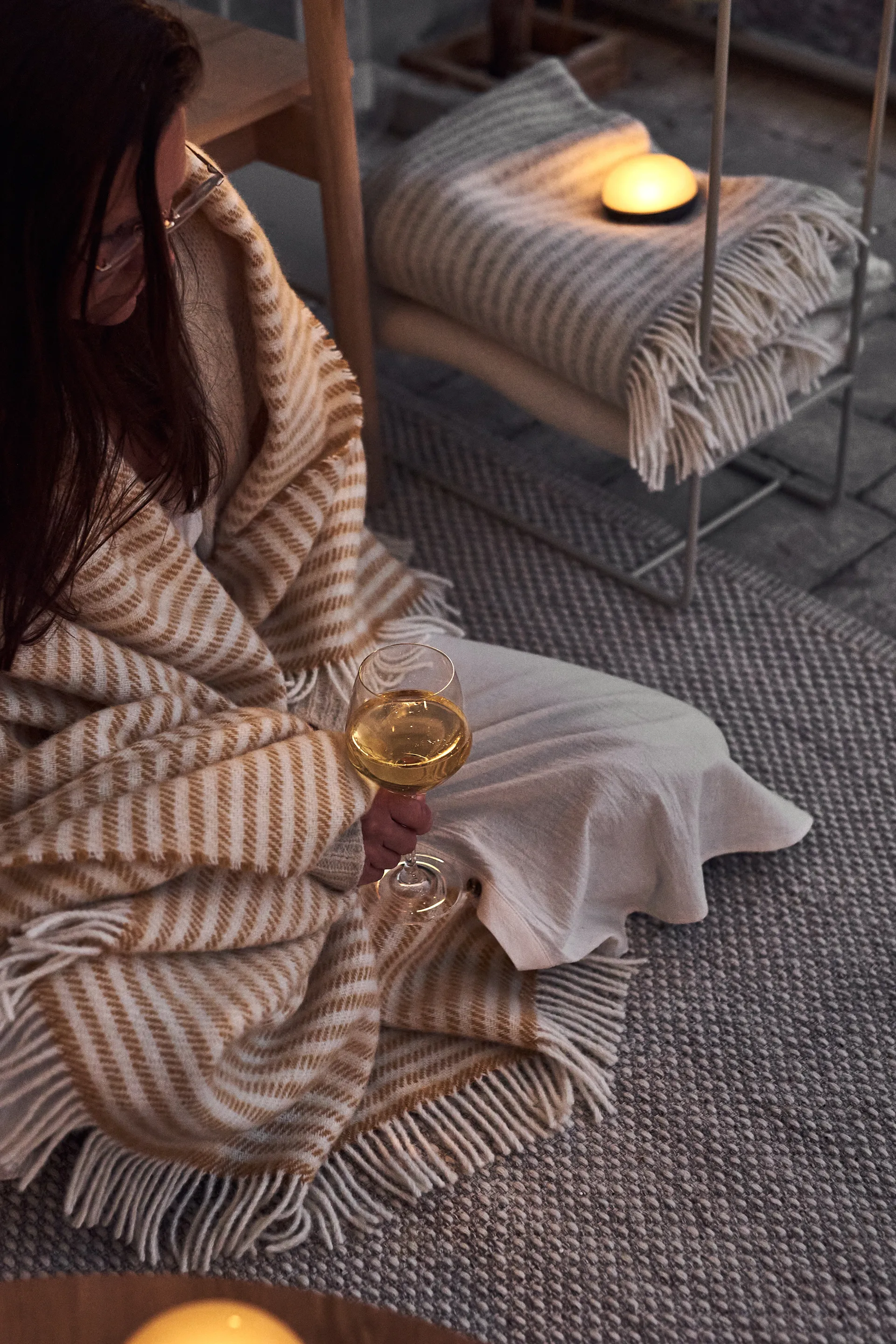 Tidal μάλλινο ριχτάρι 130x180 cm, Μουσταρδί Scandi Living