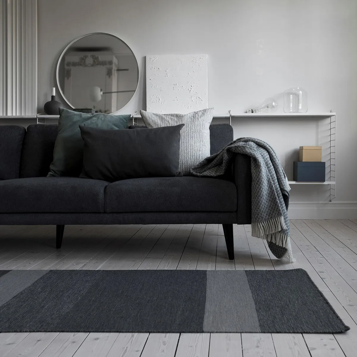 Ριχτάρι από ψάθινο μαλλί, γκρι Scandi Living
