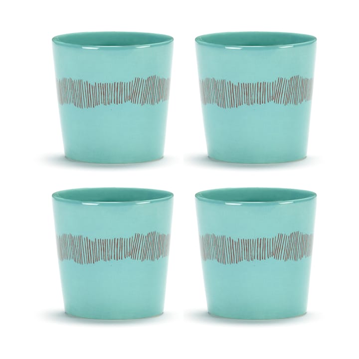 Ottolenghi Feast φλιτζάνια καφέ 25 cl συσκευασία 4 τεμαχίων - Azure stripes-red - Serax