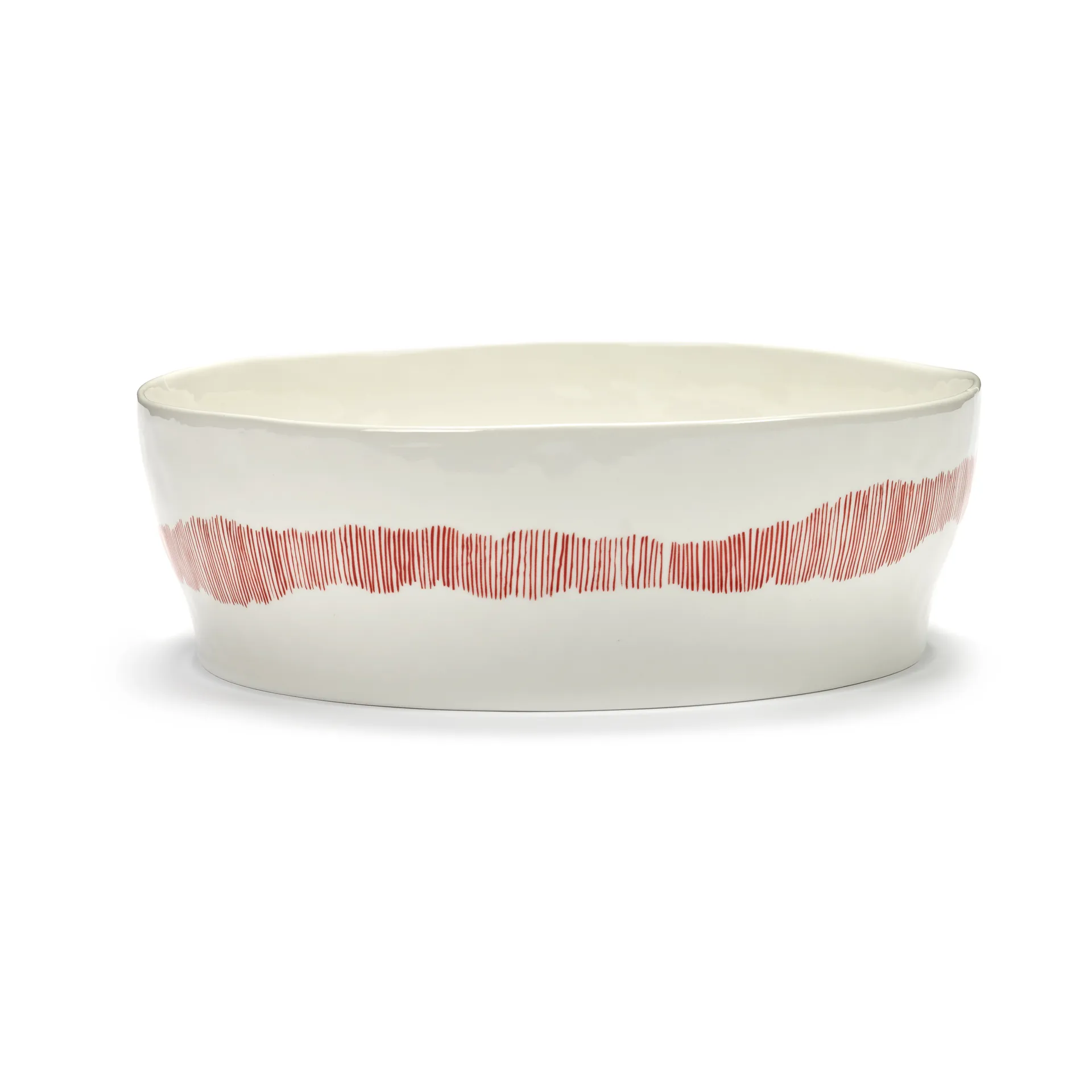 Ottolenghi Feast μπολ σαλάτας Ø27,5 cm, White stripes-red Serax
