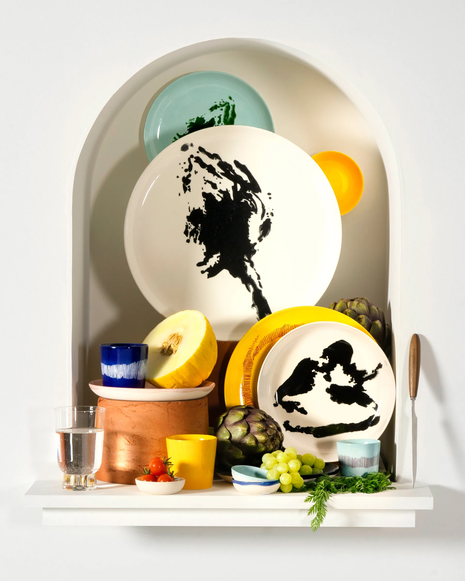 Ottolenghi Feast μπολ L Ø17 cm συσκευασία 4 τεμαχίων, Dark blue stripes-white Serax