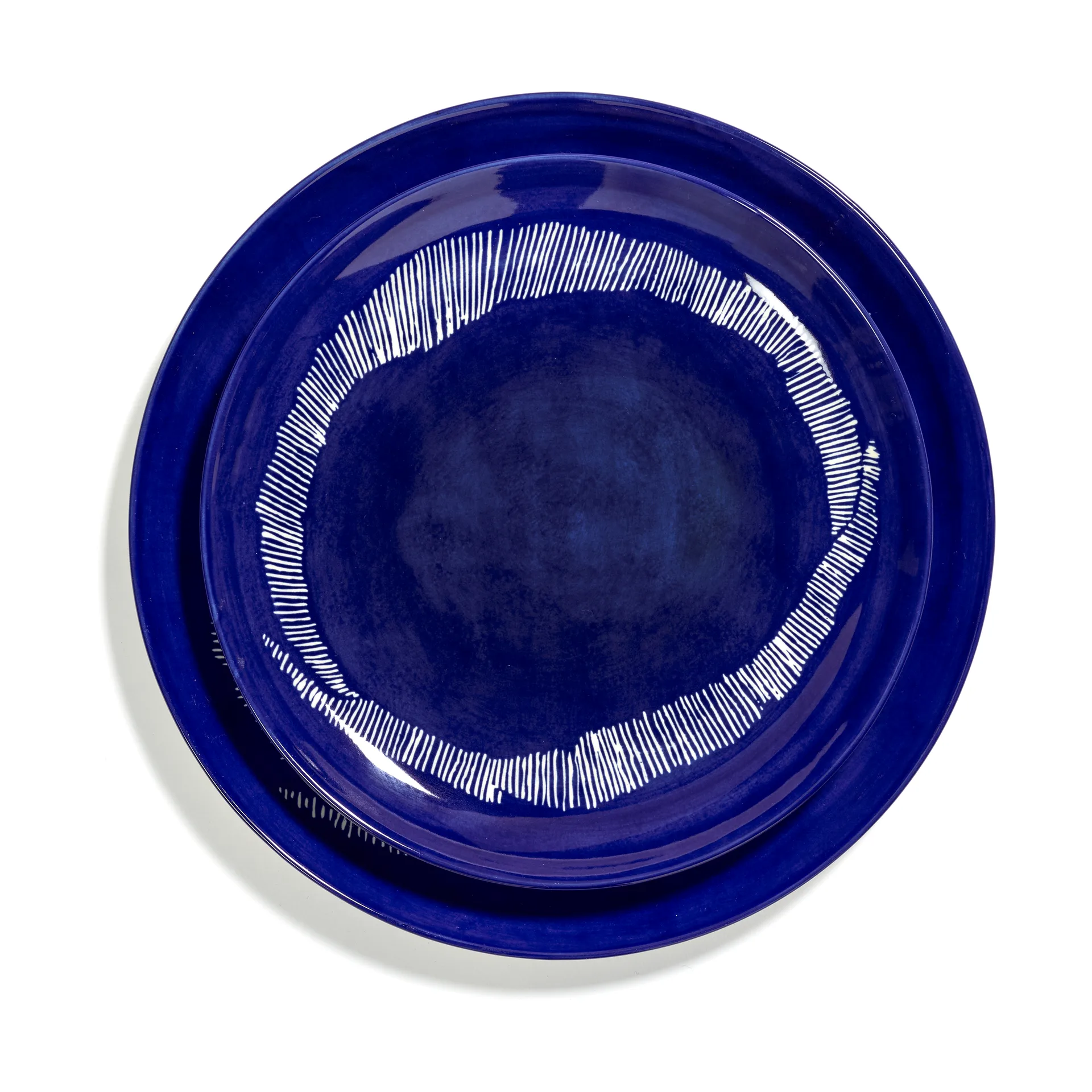 Ottolenghi Feast πιάτο M Ø22,5 cm συσκευασία 2 τεμαχίων, Dark blue stripes-white Serax