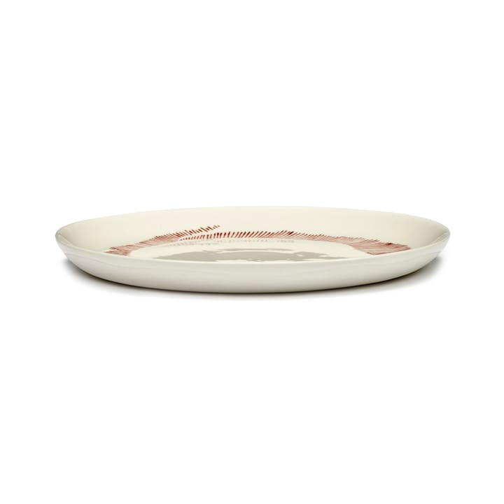 Ottolenghi Feast πιάτο M Ø22,5 cm συσκευασία 2 τεμαχίων, White stripes-red Serax