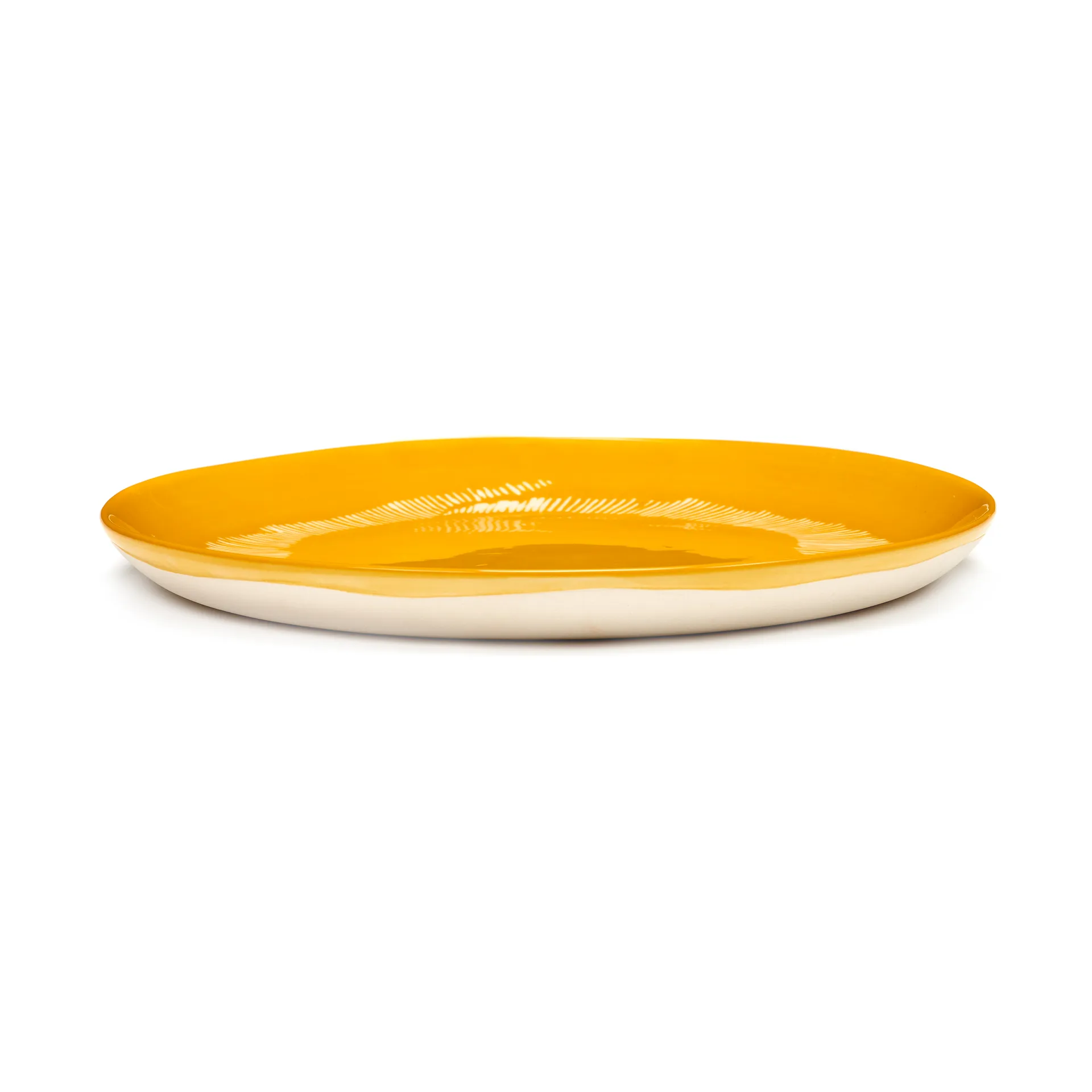 Ottolenghi Feast πιάτο M Ø22,5 cm συσκευασία 2 τεμαχίων, Yellow stripes-white Serax