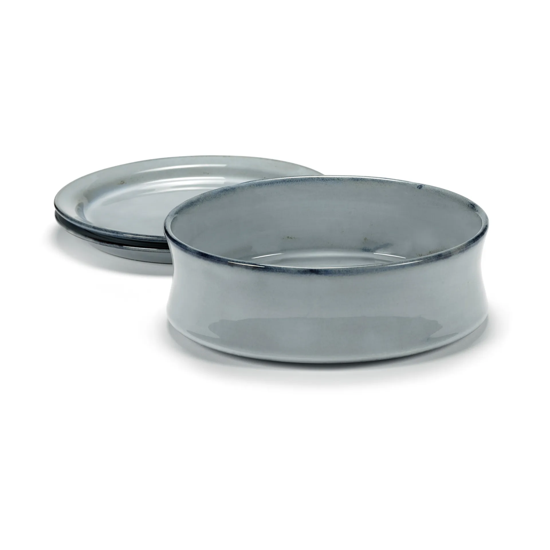 Σετ μπολ και πιατών, Pure, 3 τεμάχια, Μπλε Serax