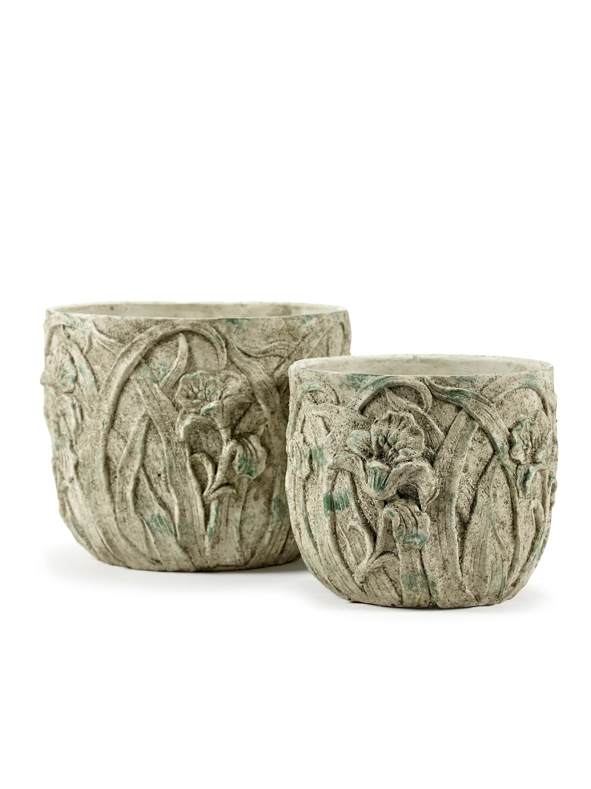 Ρουστίκ γλάστρα με μοτίβο λουλουδιών S 21,5 cm, Γκρι Serax