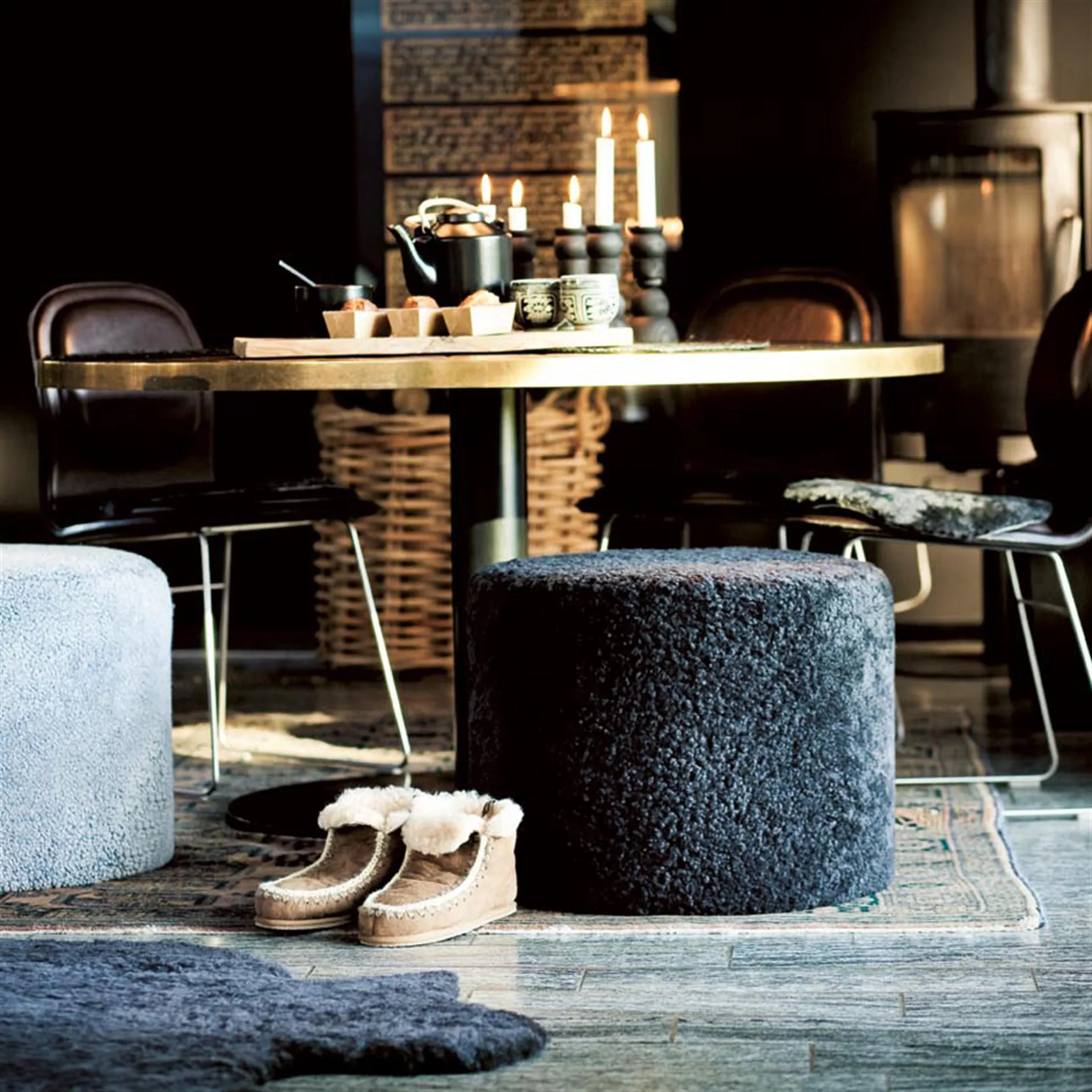 Shepherd πουφ καθίσματος Frida, γκρι γραφίτη Shepherd of Sweden