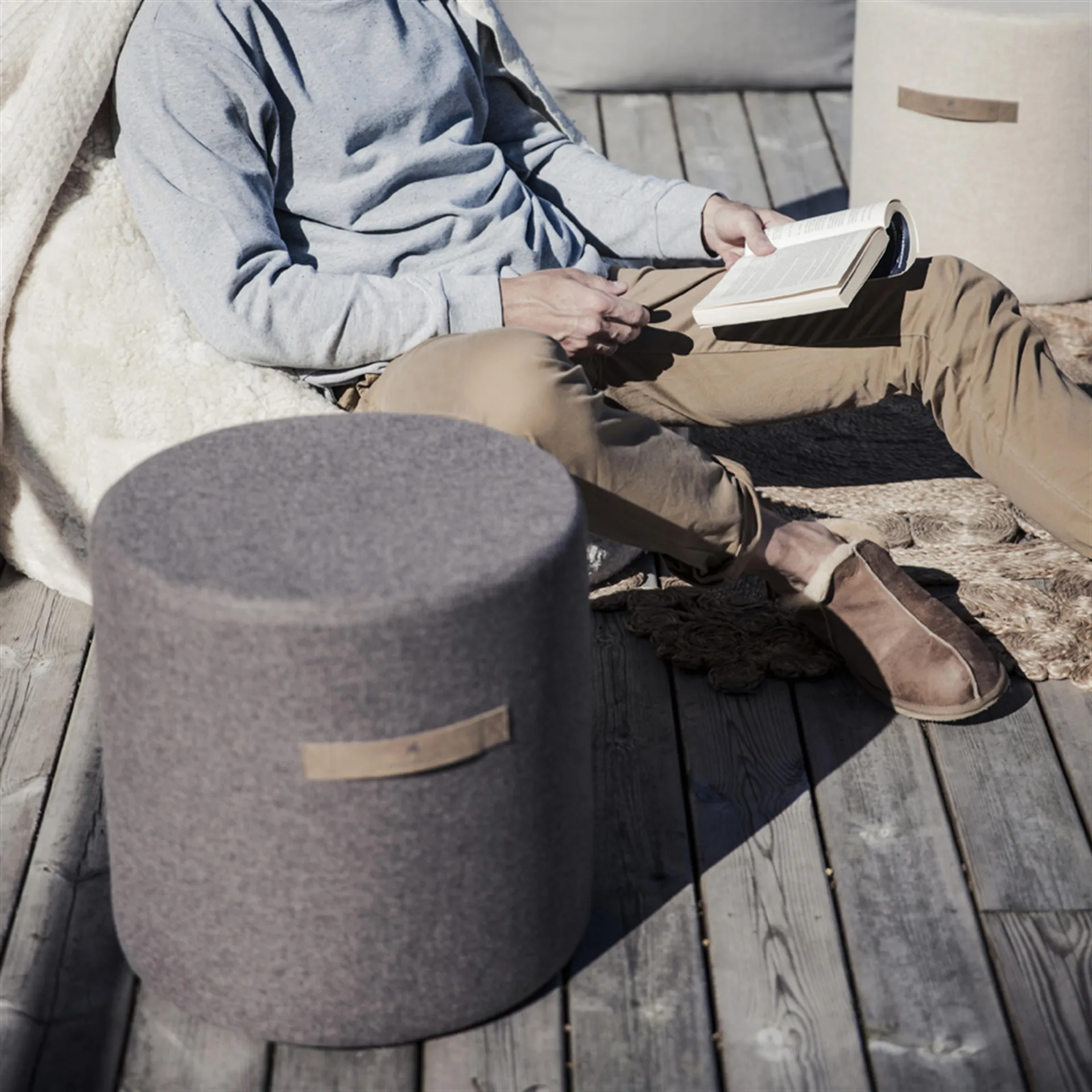 Shepherd κάθισμα pouf Sara 40 cm, γρανίτης Shepherd of Sweden