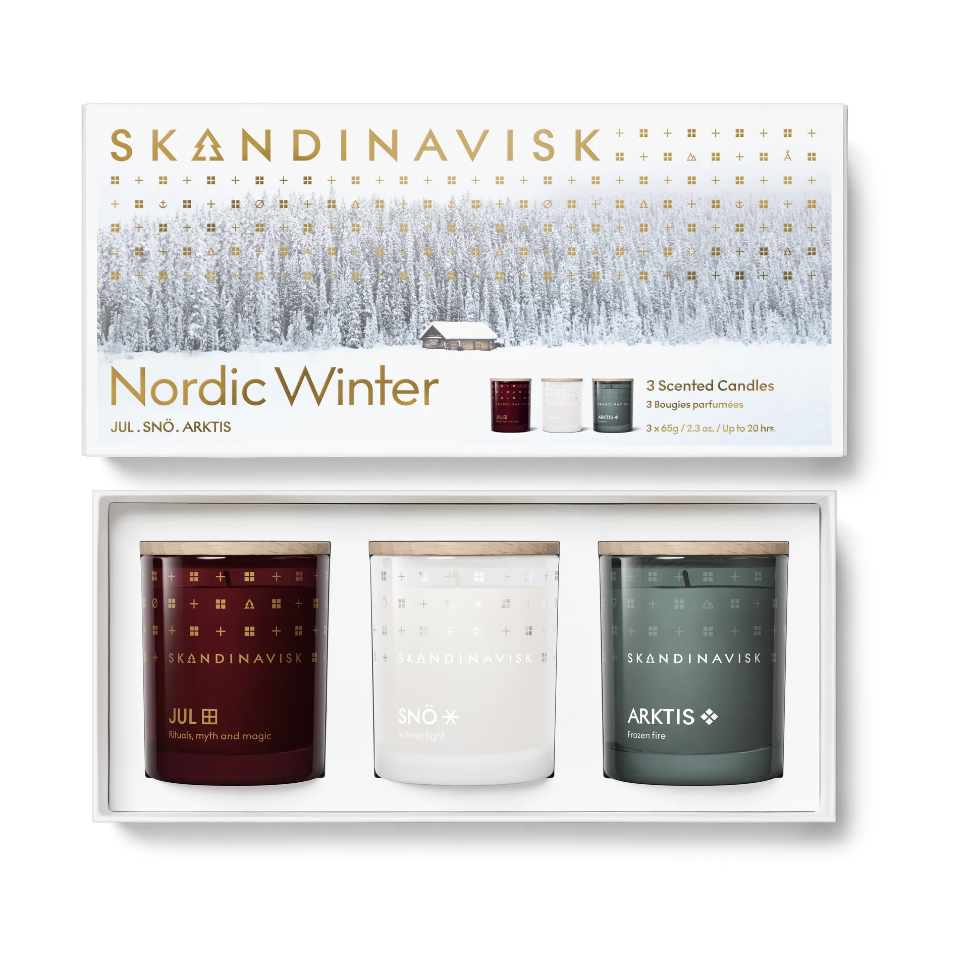Σετ δώρου αρωματικών κεριών 'Nordic Winter' 3 τεμαχίων, 65 g Skandinavisk