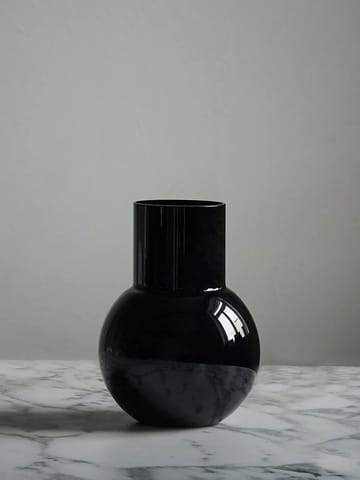 Pallo βάζο - Μαύρο 20 cm - Skrufs Glasbruk