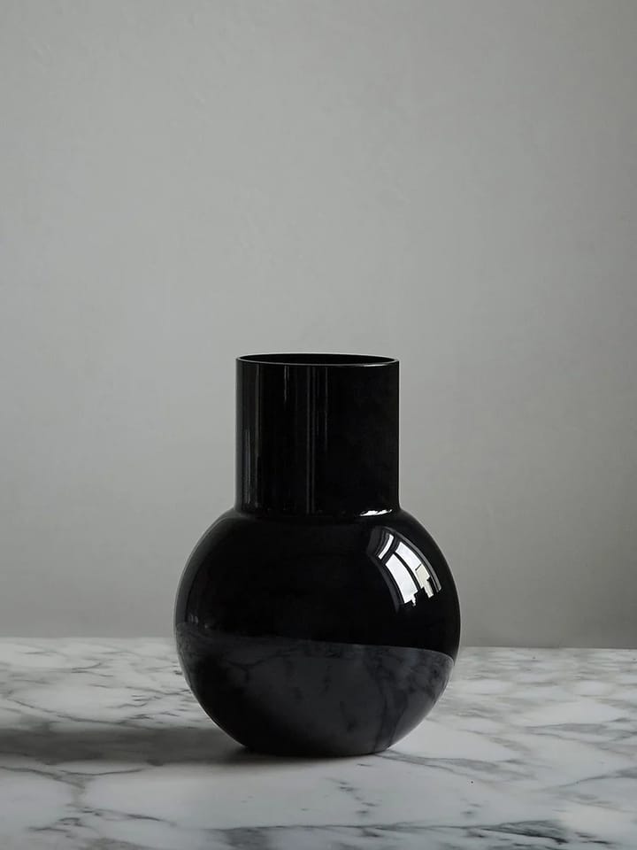 Pallo βάζο, Μαύρο 20 cm Skrufs Glasbruk