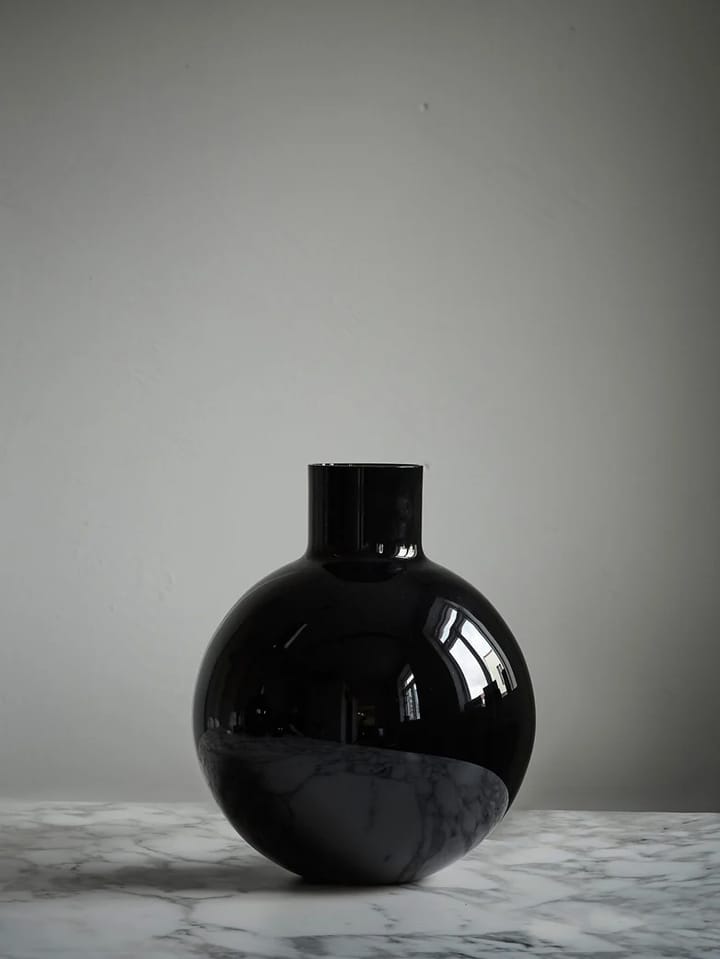 Pallo βάζο, Μαύρο 31 cm Skrufs Glasbruk