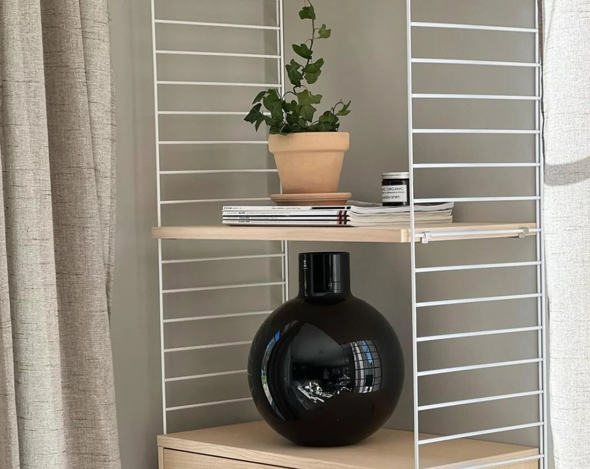 Pallo βάζο, Μαύρο 37 cm Skrufs Glasbruk