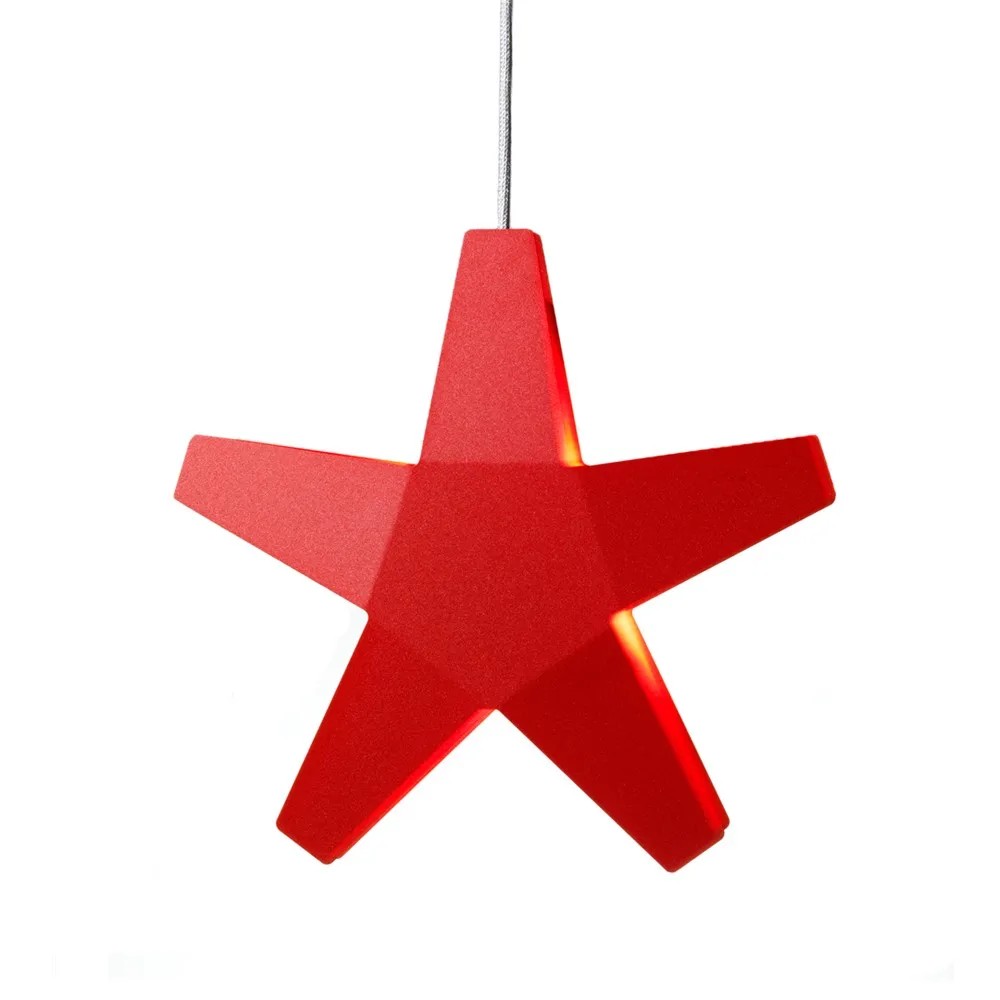 Advent  Αστέρι Χριστουγέννων, Κόκκινο-40 cm-ανοιχτό γκρι υφασμάτινο καλώδιο SMD Design