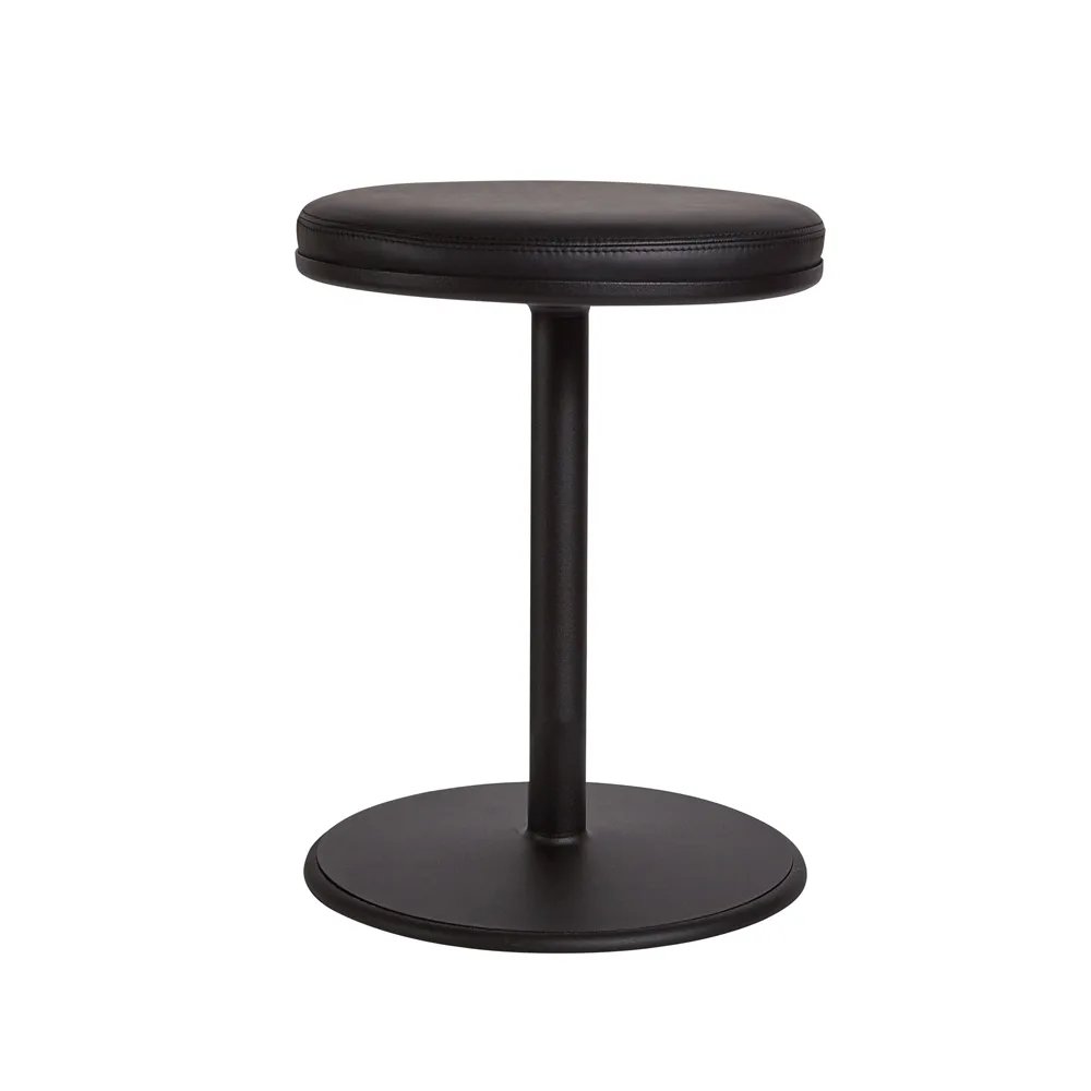 Orbit στρογγυλό σκαμπό, Μαύρο, μαύρο δέρμα, Ø36x54 cm SMD Design