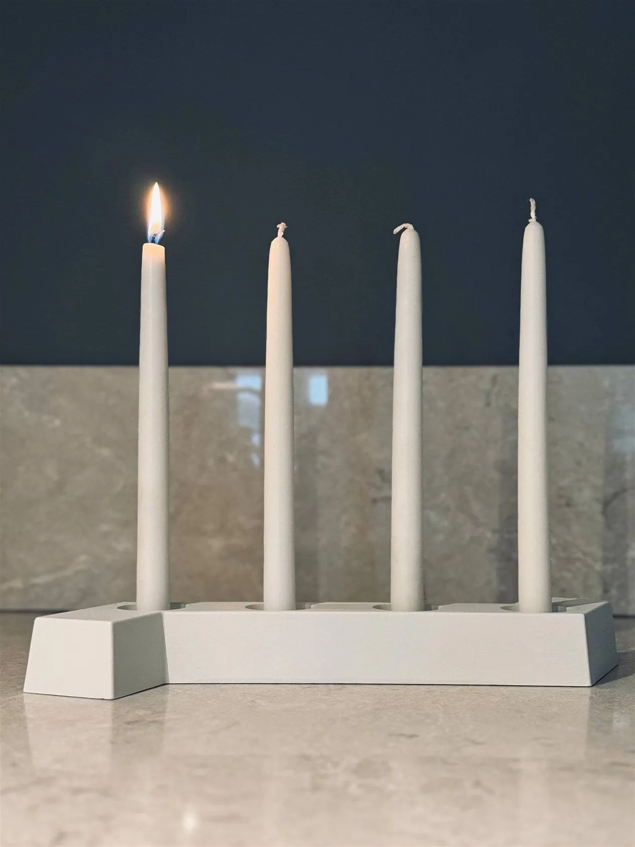 SMD ηλεκτρικός κηροστάτης advent (adventsljusstake), Λευκό, 4 φώτα SMD Design