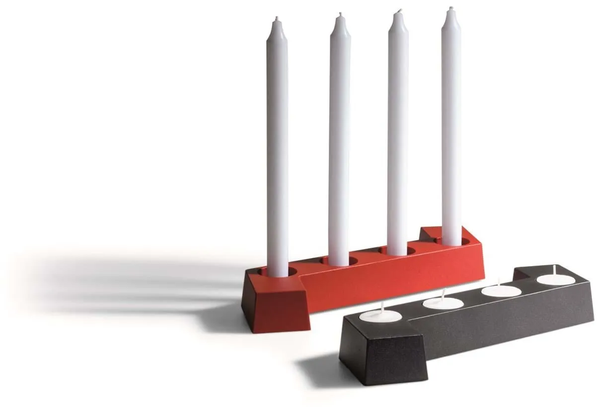 SMD ηλεκτρικός κηροστάτης advent (adventsljusstake), Γκρι, 4 φώτα SMD Design