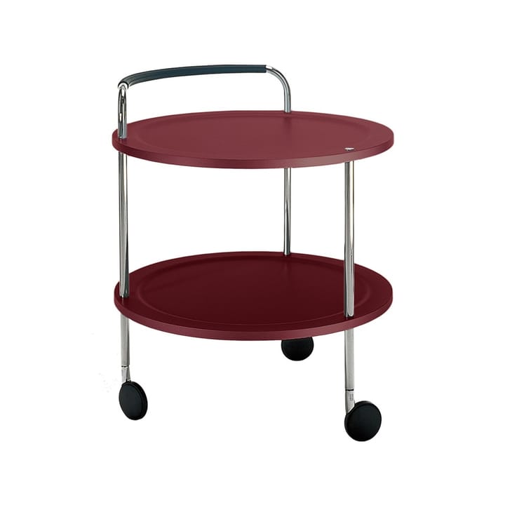 Στρογγυλό τραπέζι βασικού σερβιρίσματος - Κόκκινο του κρασιού, πλαίσιο χρωμίου - SMD Design