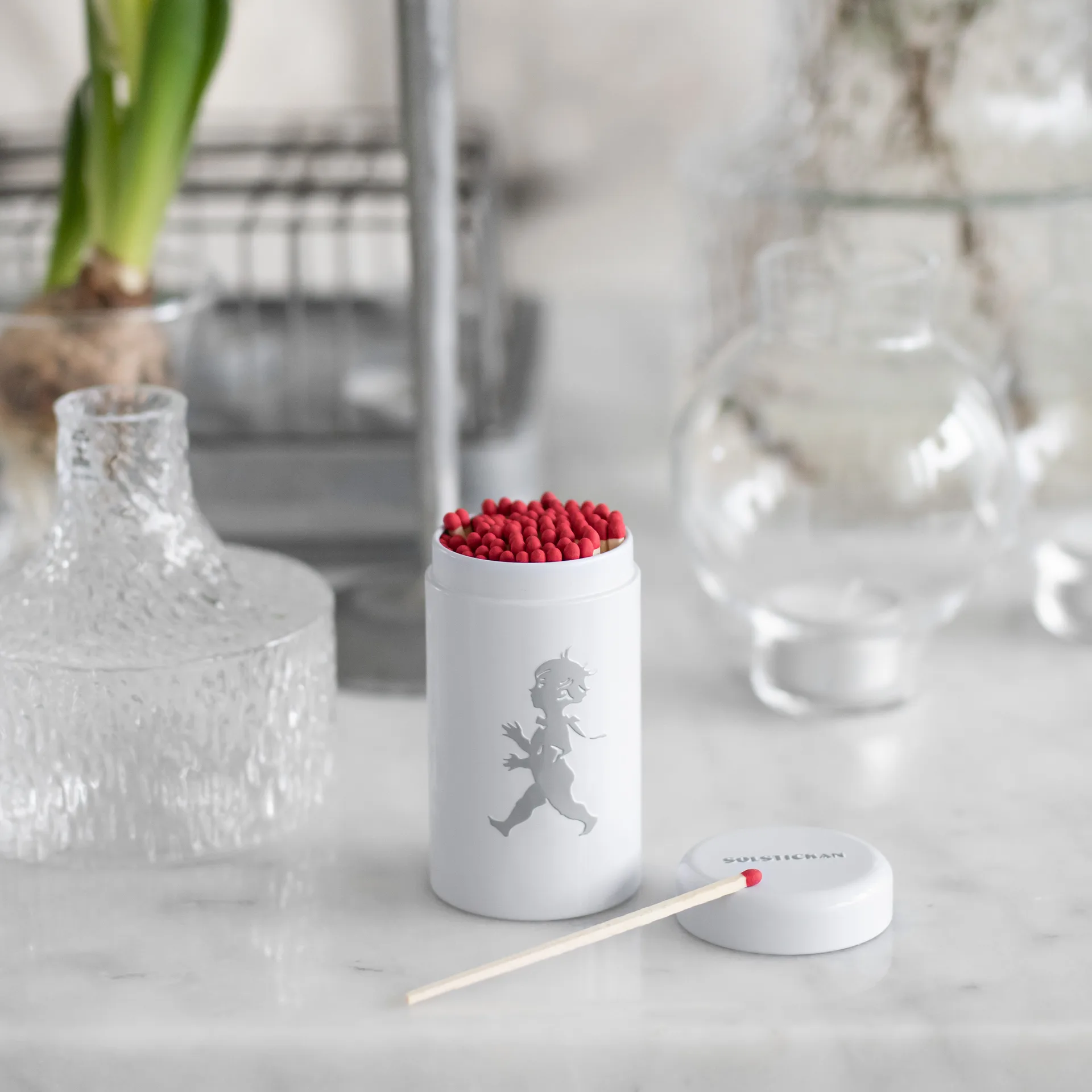 Σωληνάριο σπίρτων Solstickan 100 πακέτα, άσπρο Solstickan Design