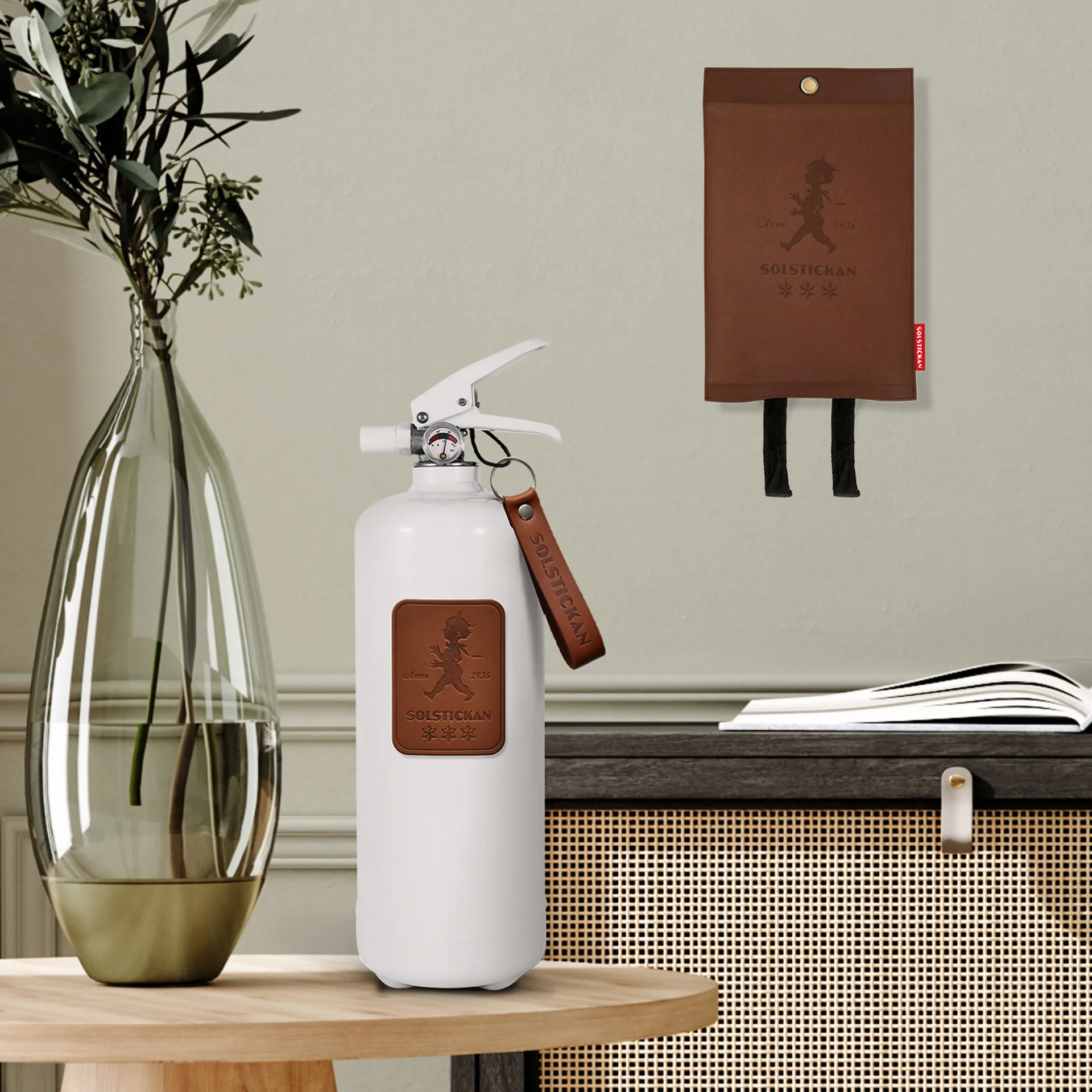 Solstickan κουβέρτα πυρασφάλειας δερμάτινη 120x120 cm, Σκούρο δέρμα Solstickan Design