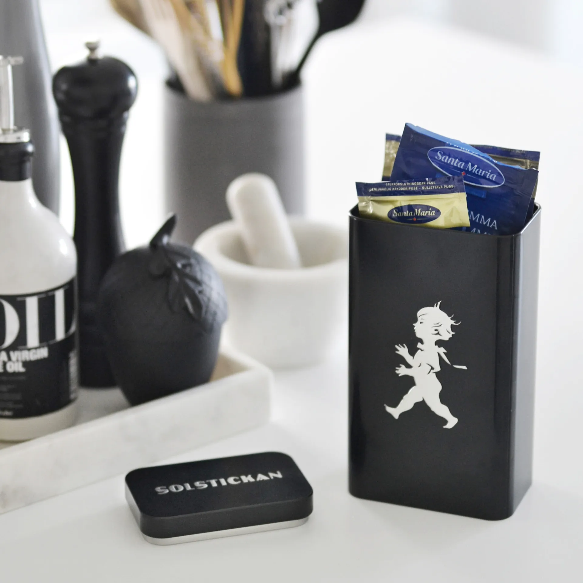 Βαζάκι καφέ Solstickan 20,5 εκ., Matt μαύρο Solstickan Design