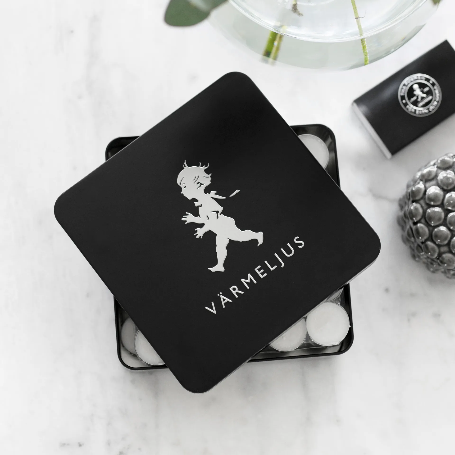 Solstickan κουτί για κεράκια 21x21 εκ., Matt μαύρο Solstickan Design