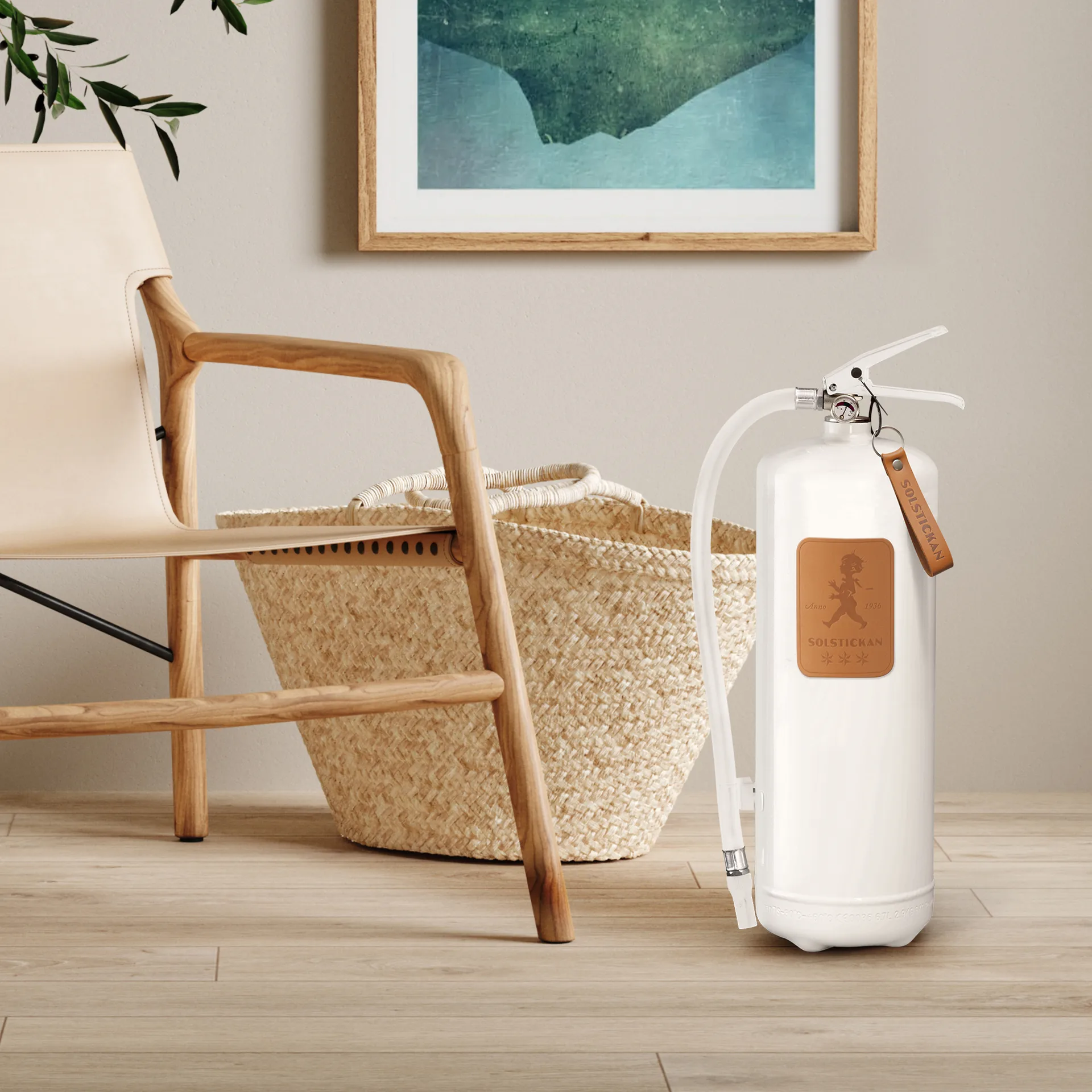 Πυροσβεστήρας Solstickan 6 kg, Λευκό-ανοιχτό δέρμα Solstickan Design